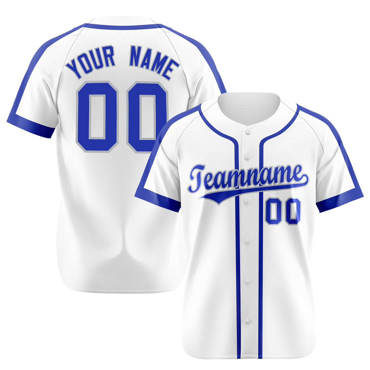 Custom White Blue Gray Baseball Jersey Personalized For Adults Youth