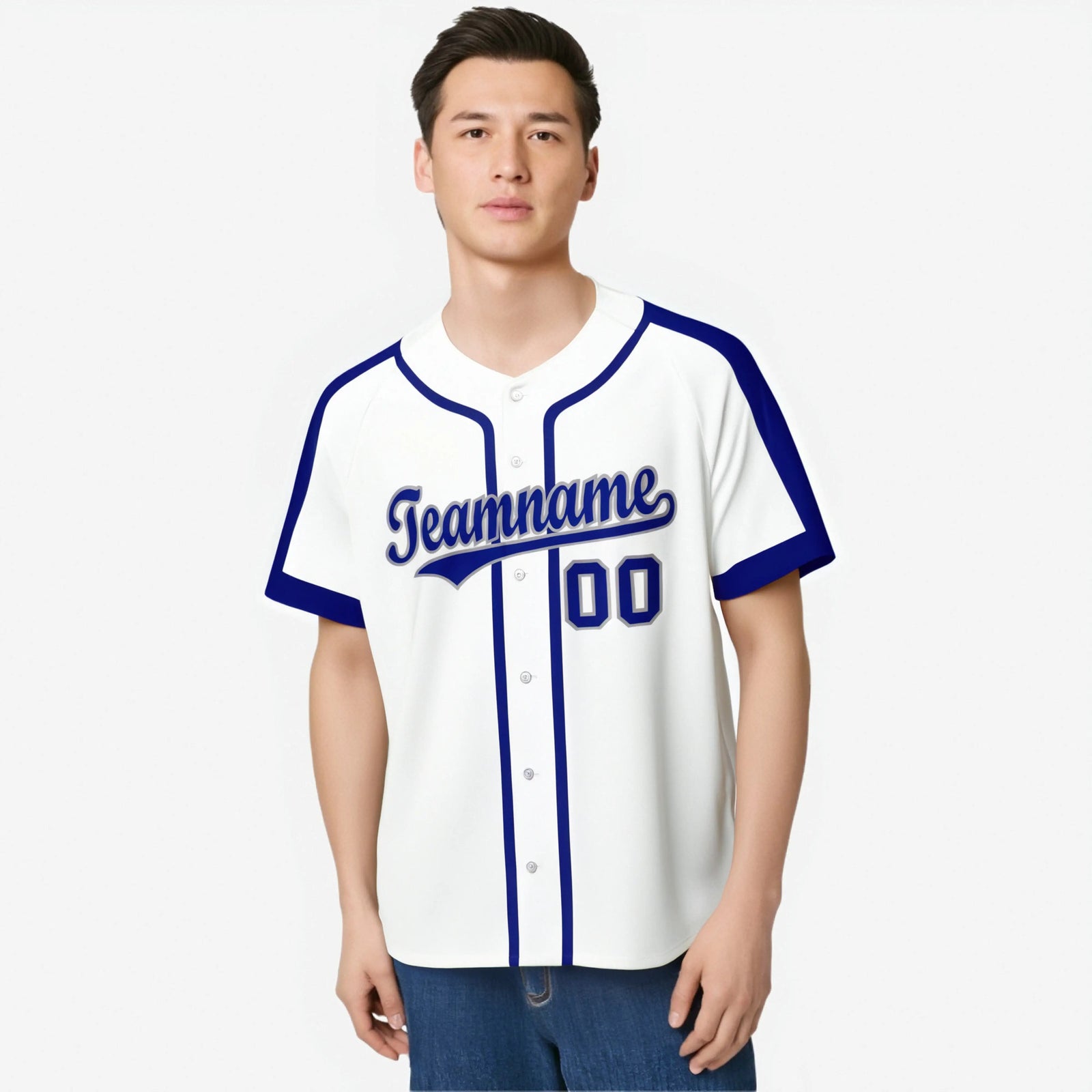 Custom White Blue Gray Baseball Jersey Personalized For Adults Youth
