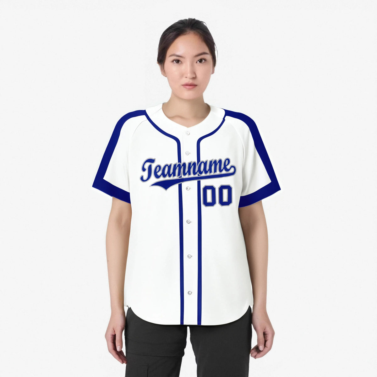 Custom White Blue Gray Baseball Jersey Personalized For Adults Youth