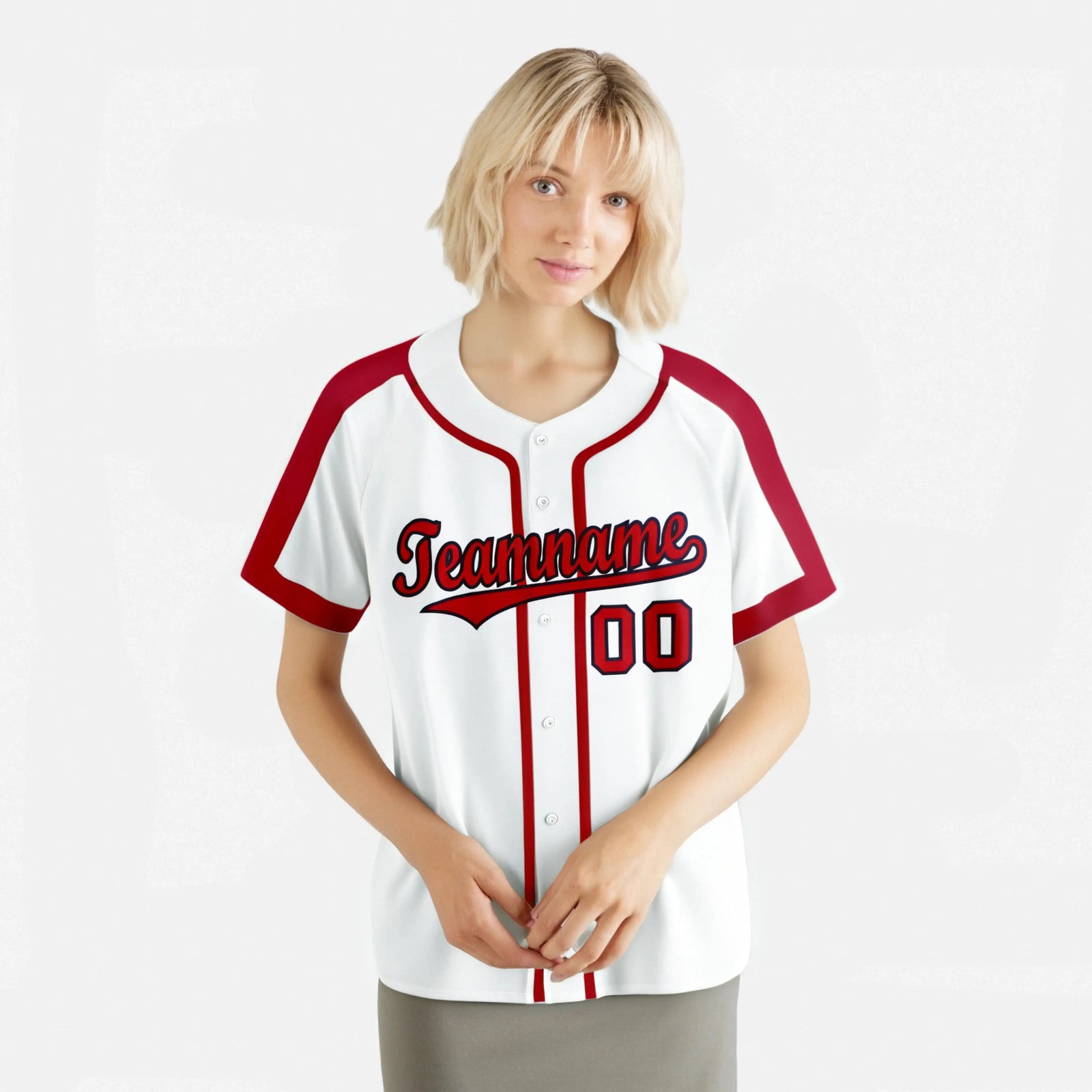 Custom White Red Black Baseball Jersey Personalized For Adults Youth