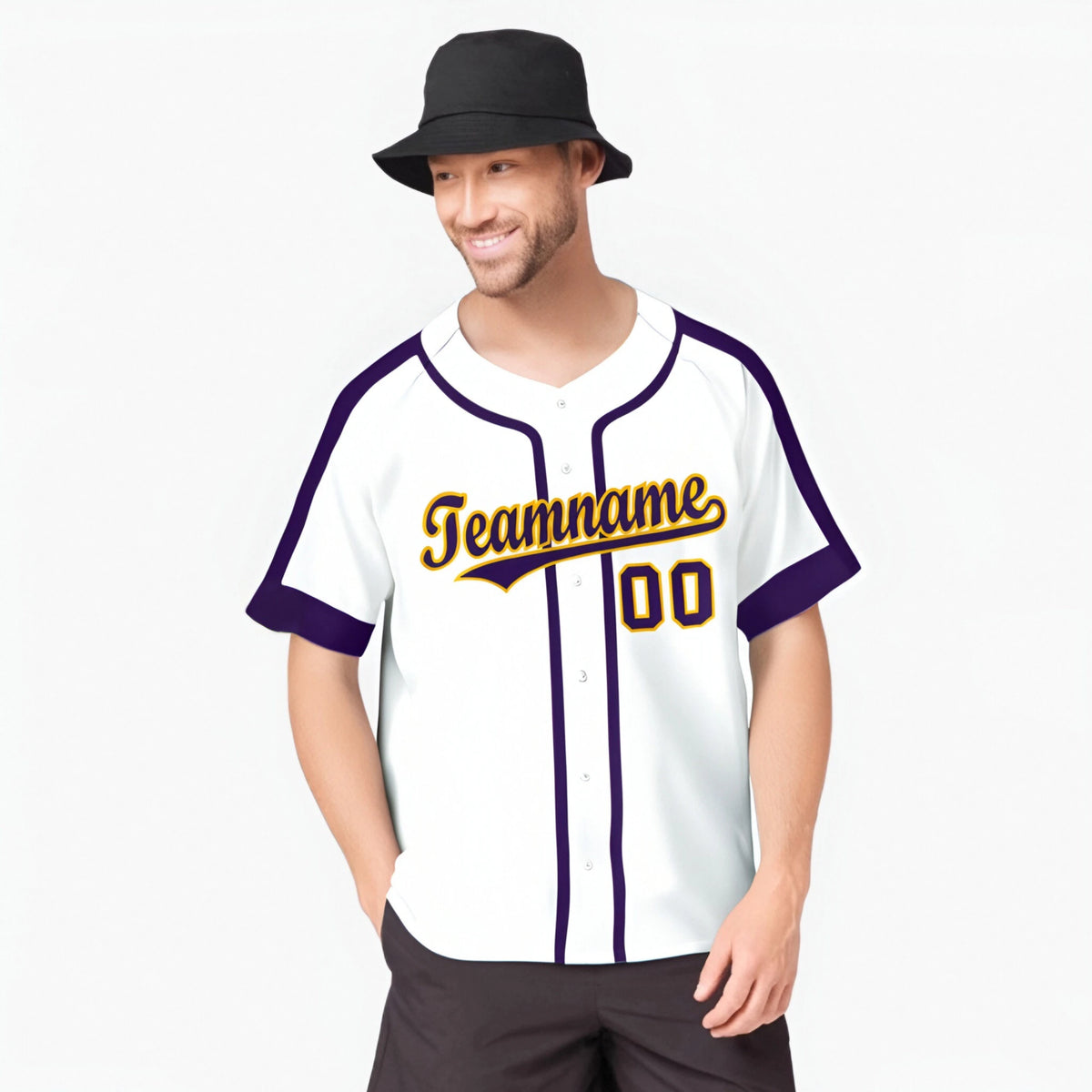 Custom White Purple Baseball Jersey Personalized For Adults Youth