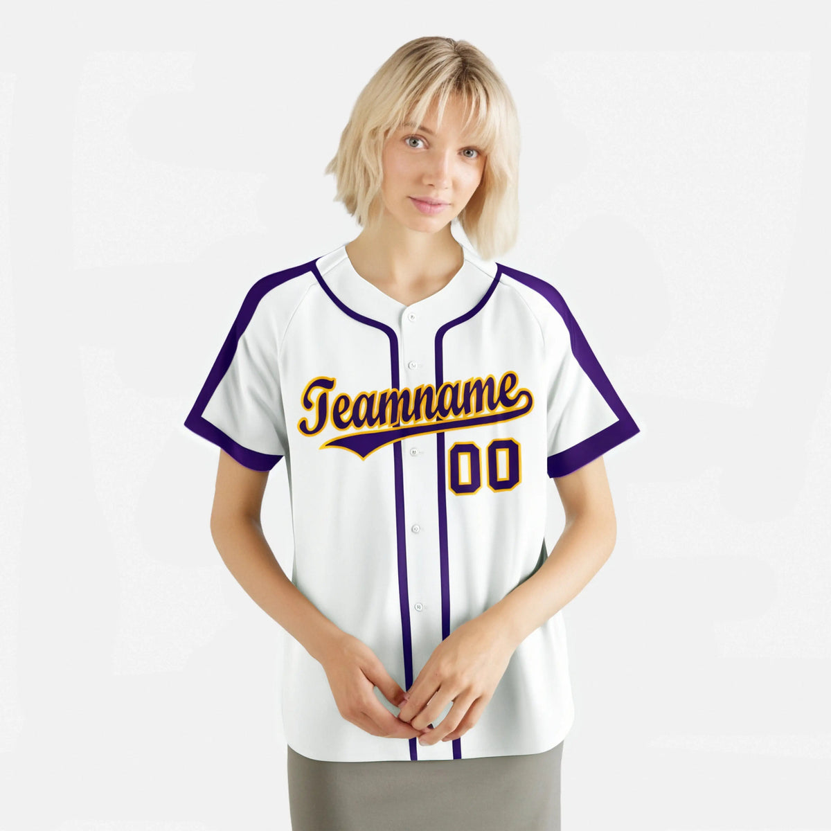 Custom White Purple Baseball Jersey Personalized For Adults Youth