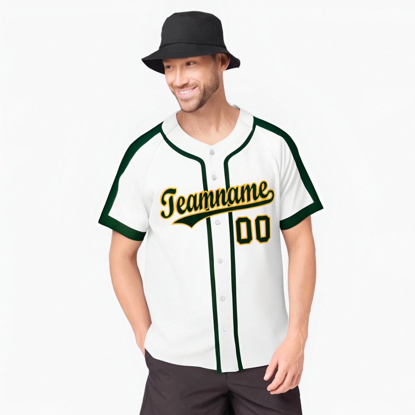 Custom White Green Baseball Jersey Personalized For Adults Youth