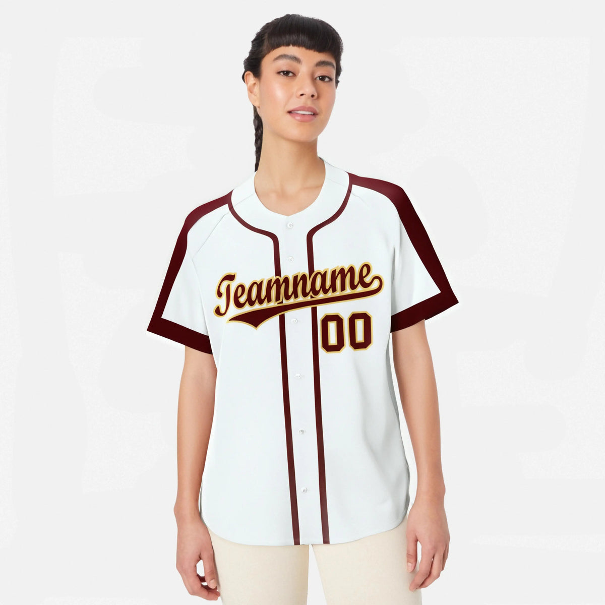 Custom White Crimson Gold Black Baseball Jersey Personalized For Adults Youth