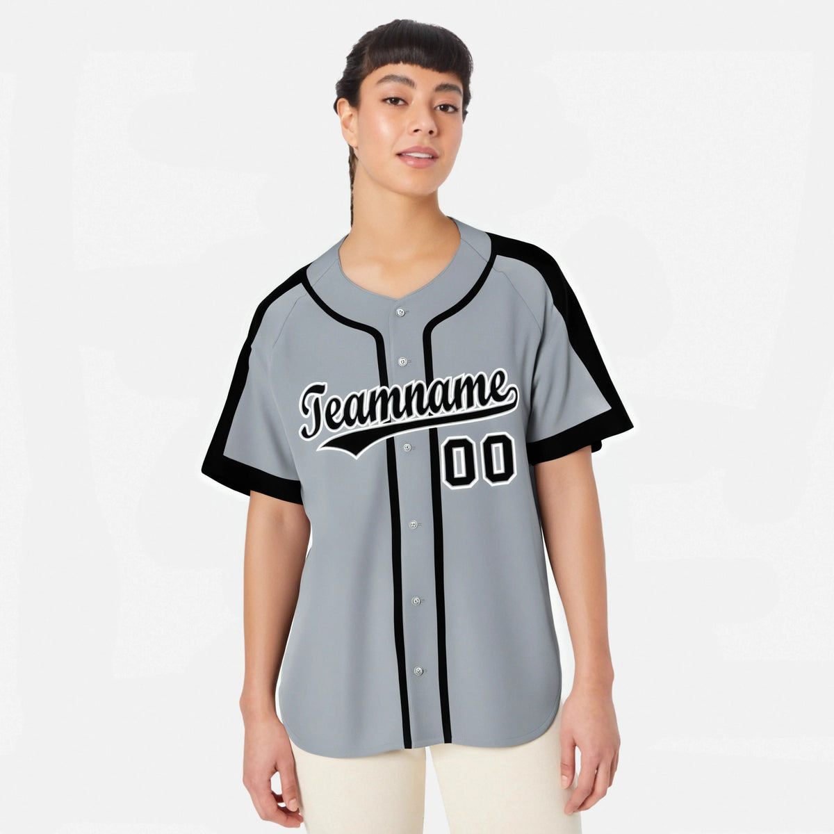 Custom Gray Black White Baseball Jersey Personalized For Adults Youth