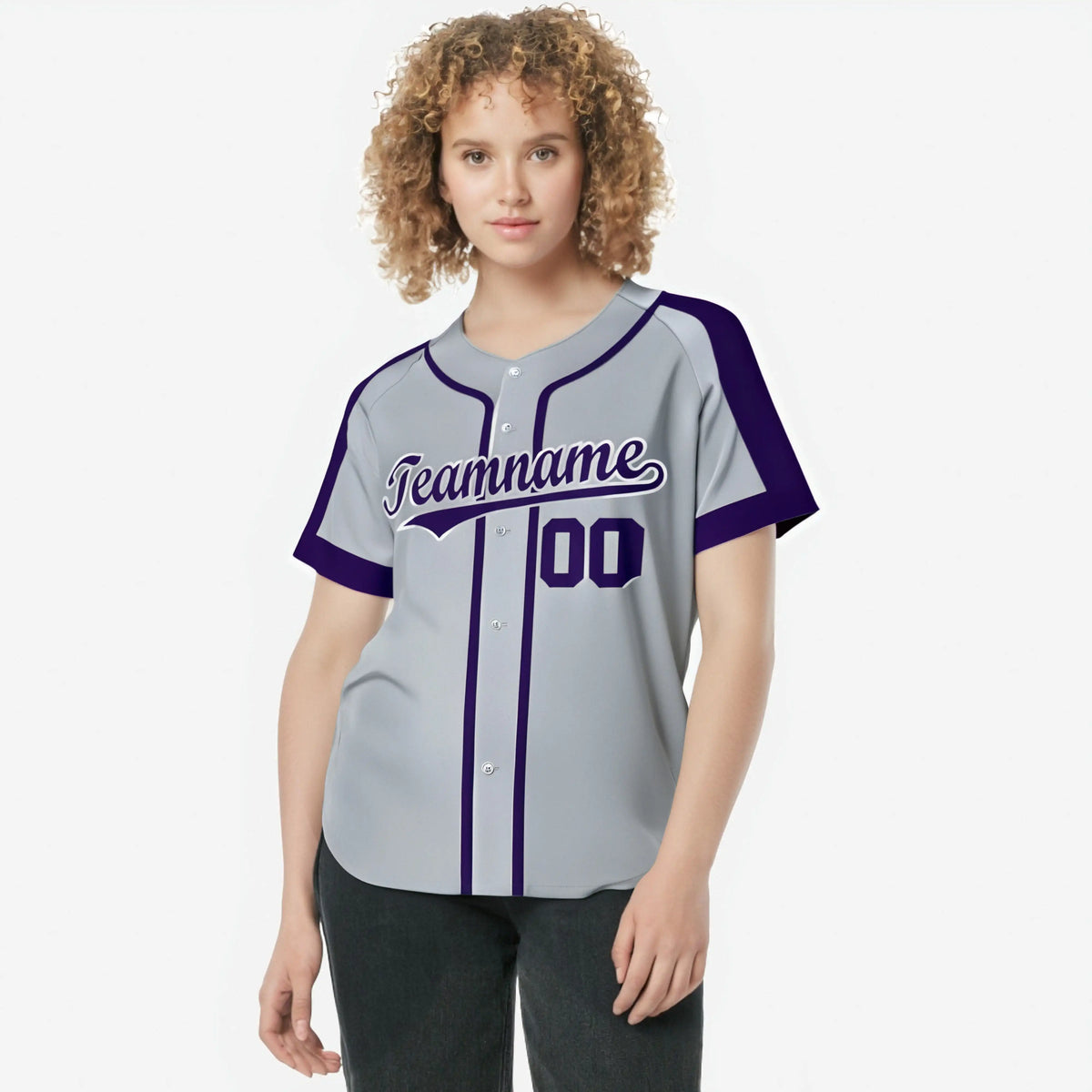 Custom Gray Purple Baseball Jersey Personalized For Adults Youth