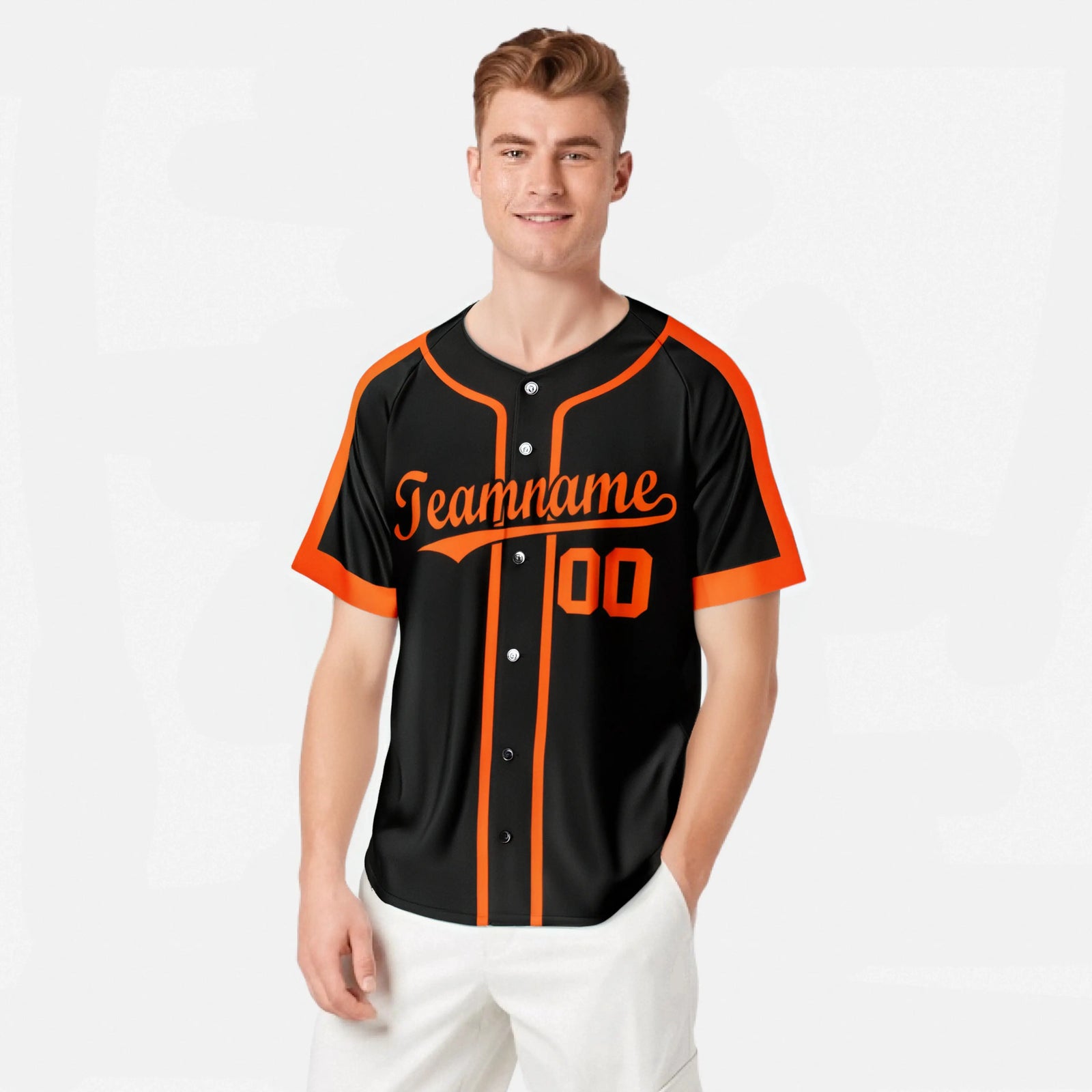 Custom Black Orange Baseball Jersey