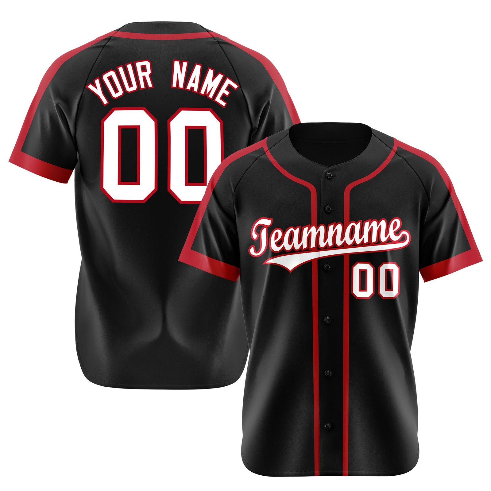 Custom Black Crimson White Baseball Jersey