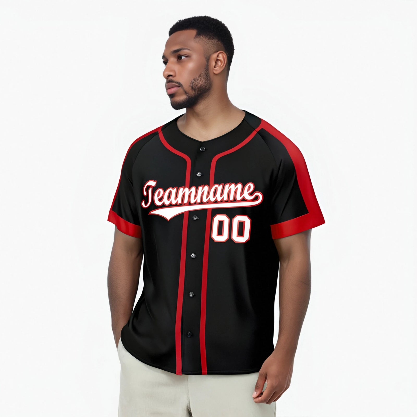 Custom Black Crimson White Baseball Jersey