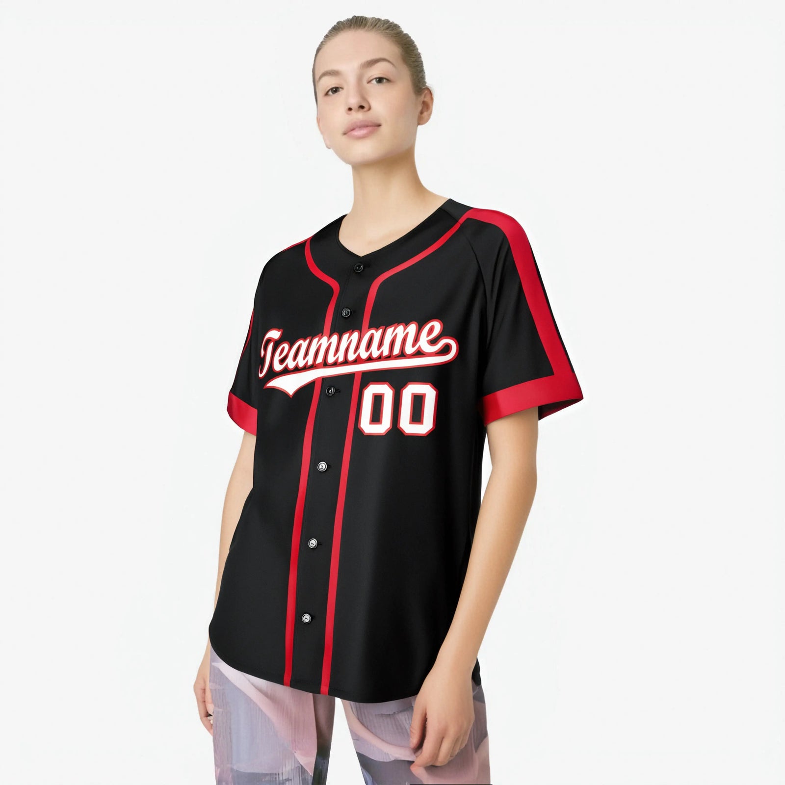 Custom Black Crimson White Baseball Jersey