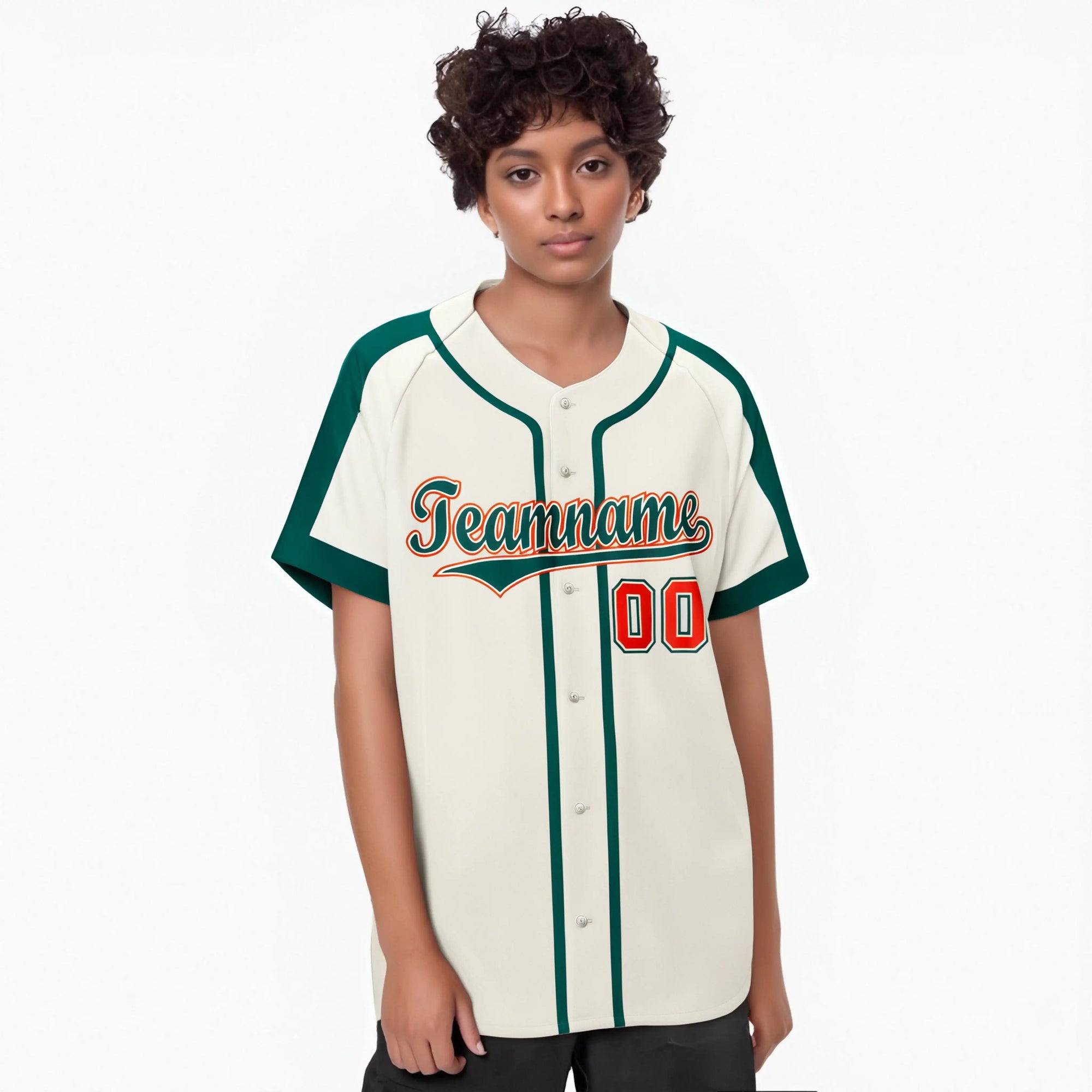 Custom Khaki Aqua Orange Baseball Jersey