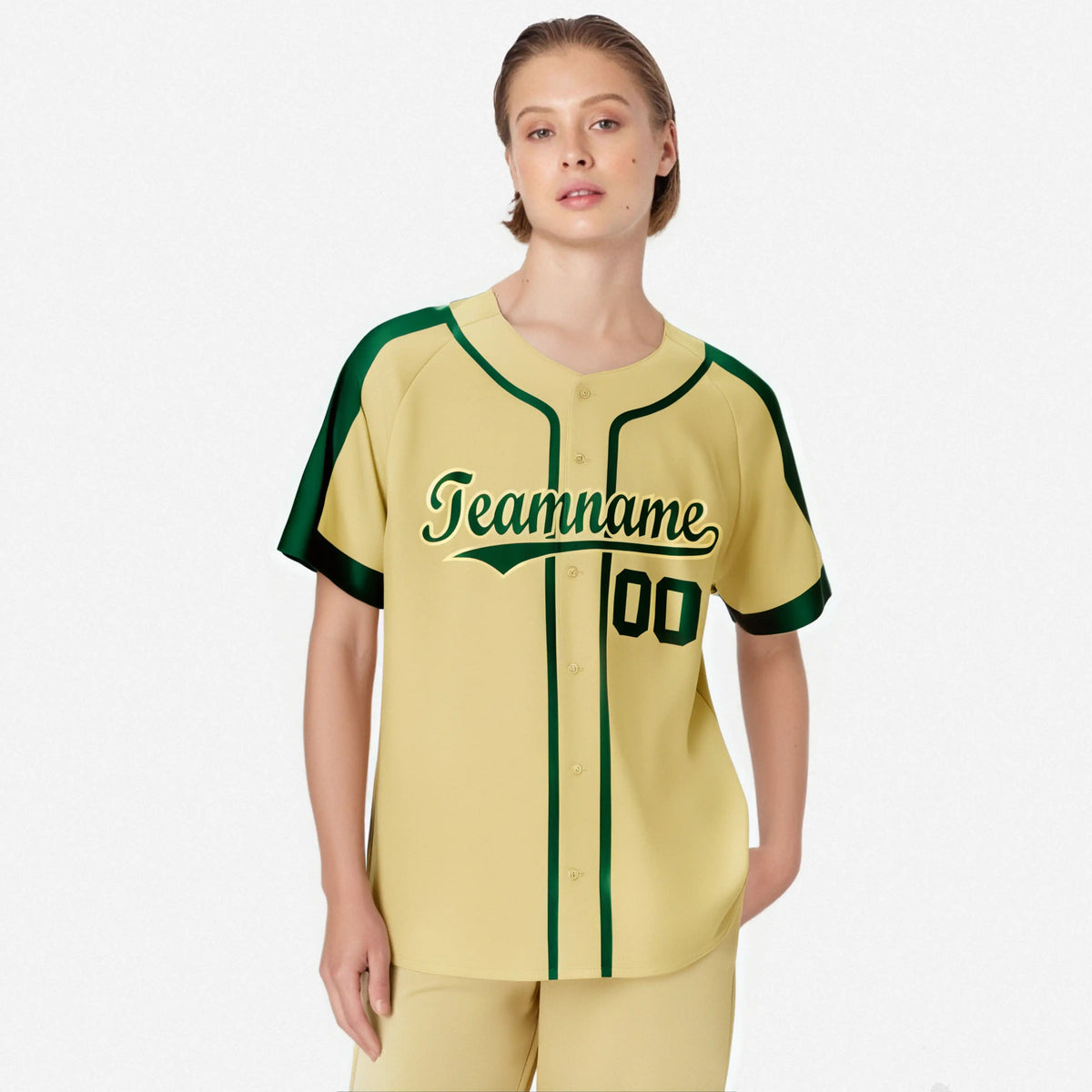 Custom Khaki Green Baseball Jersey