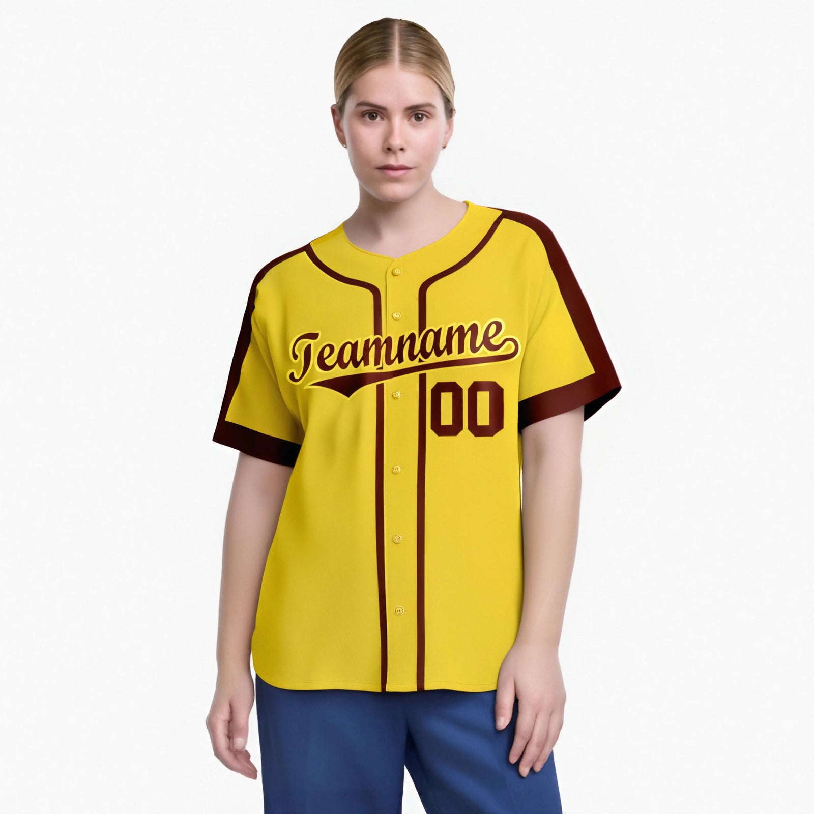 Custom Yellow Crimson Baseball Jersey