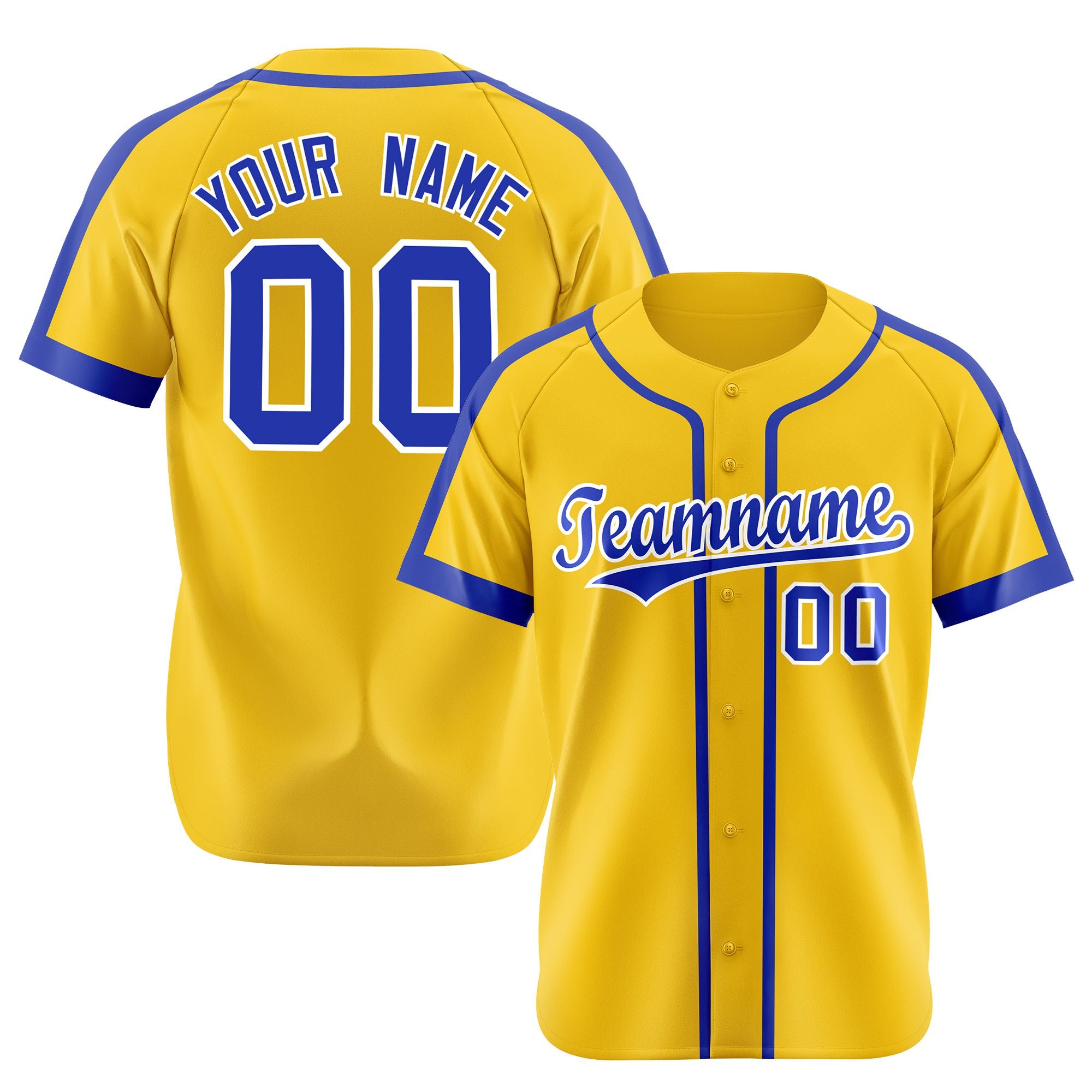 Custom Yellow Purple White Baseball Jersey