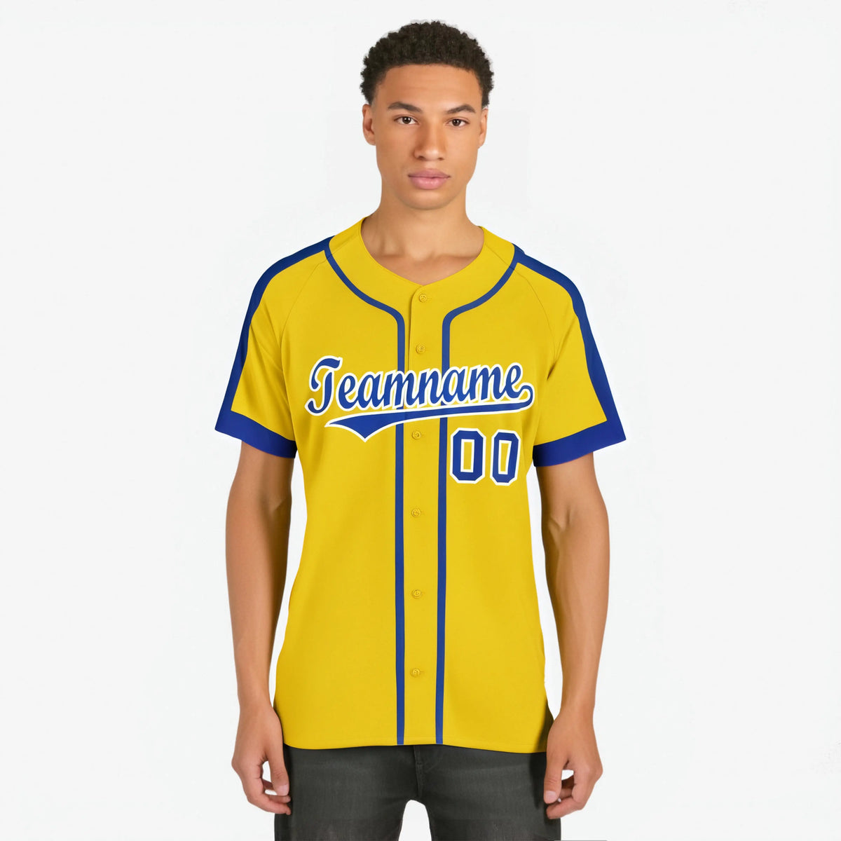 Custom Yellow Purple White Baseball Jersey