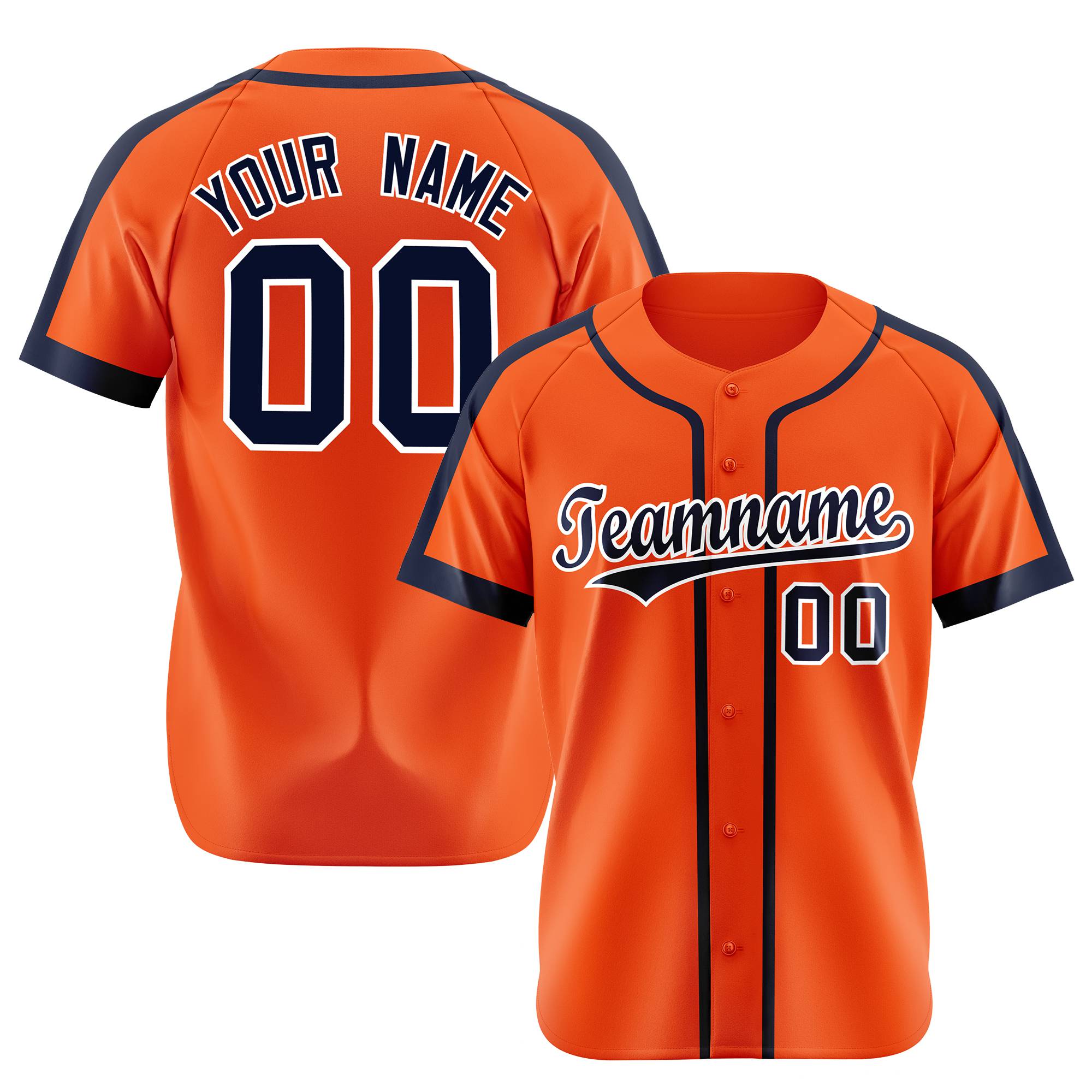 Custom Orange Black White Baseball Jersey