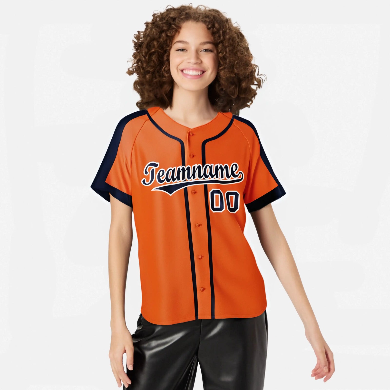 Custom Orange Black White Baseball Jersey
