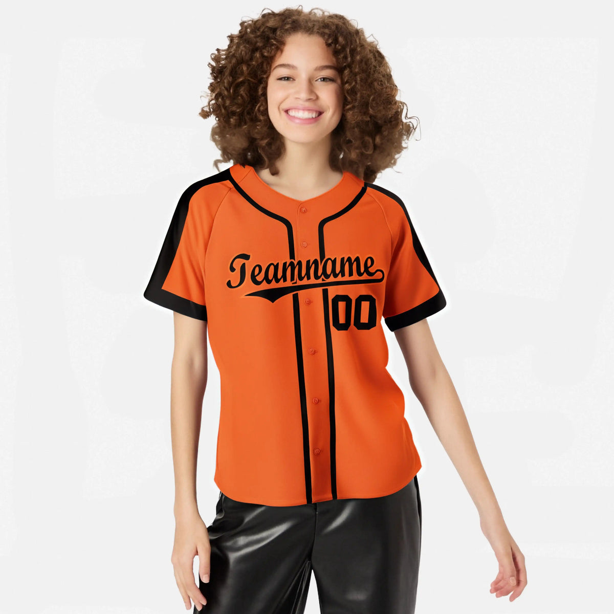 Custom Orange Black Baseball Jersey