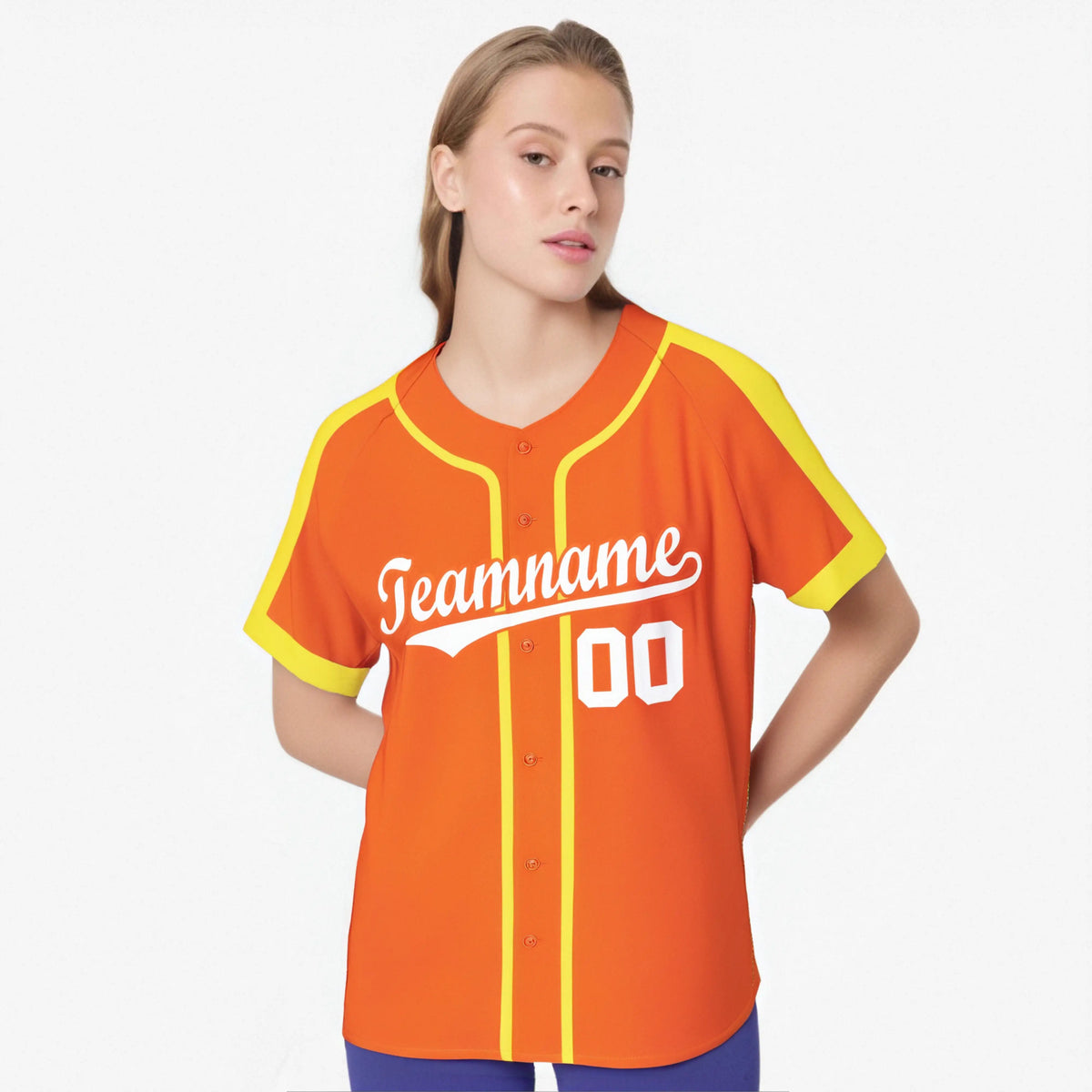 Custom Orange Yellow White Baseball Jersey