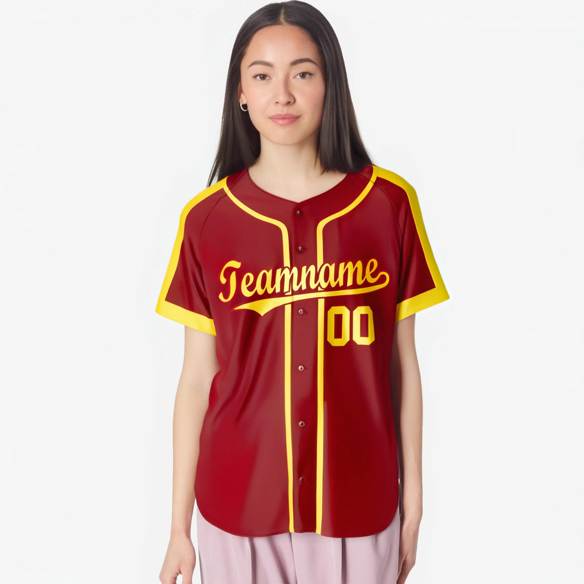 Custom Red Gold Baseball Jersey