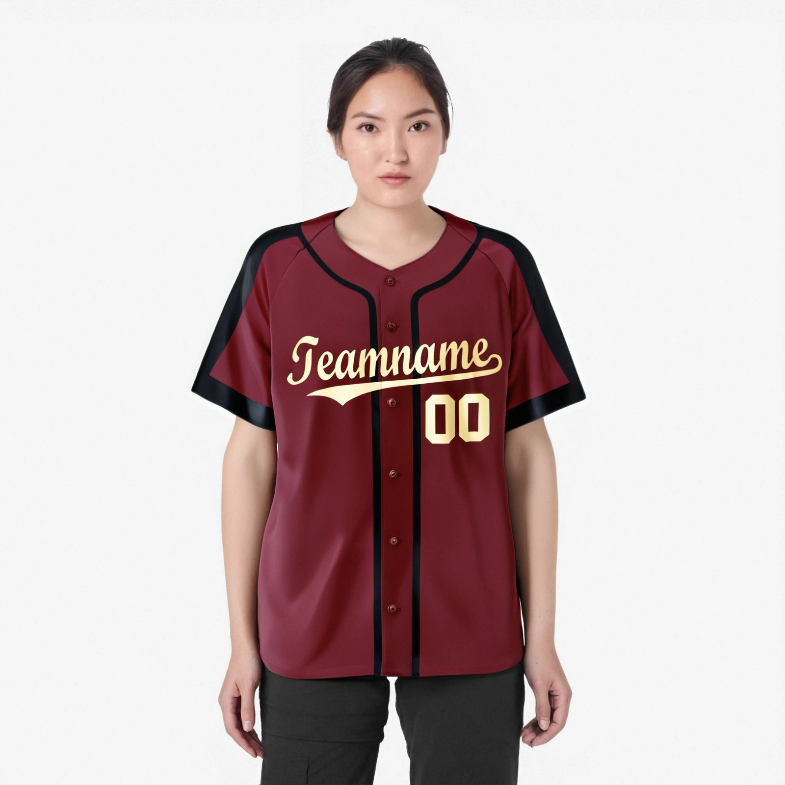 Custom Crimson Old Glod Black Baseball Jersey