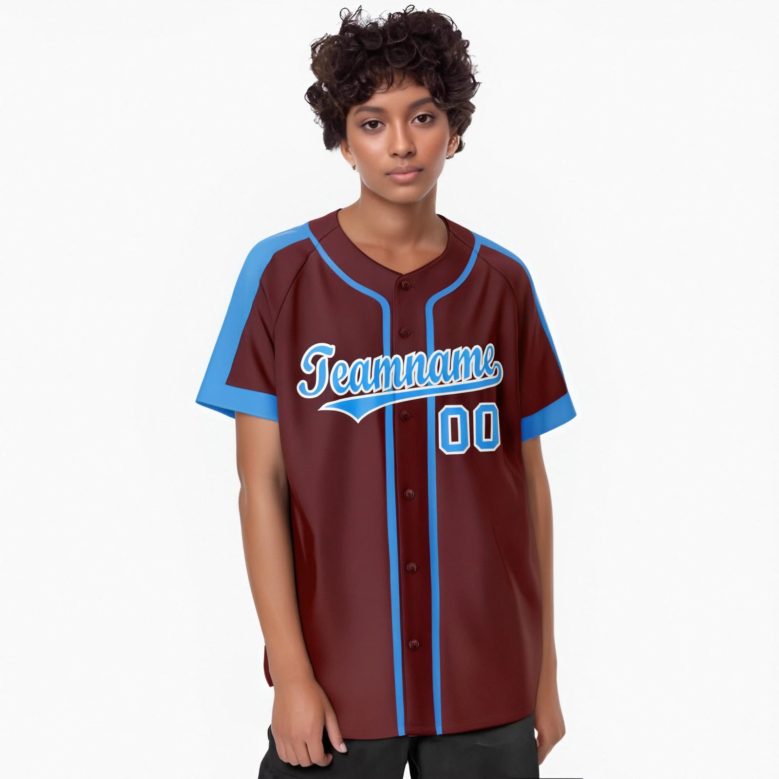 Custom Crimson Blue White Baseball Jersey