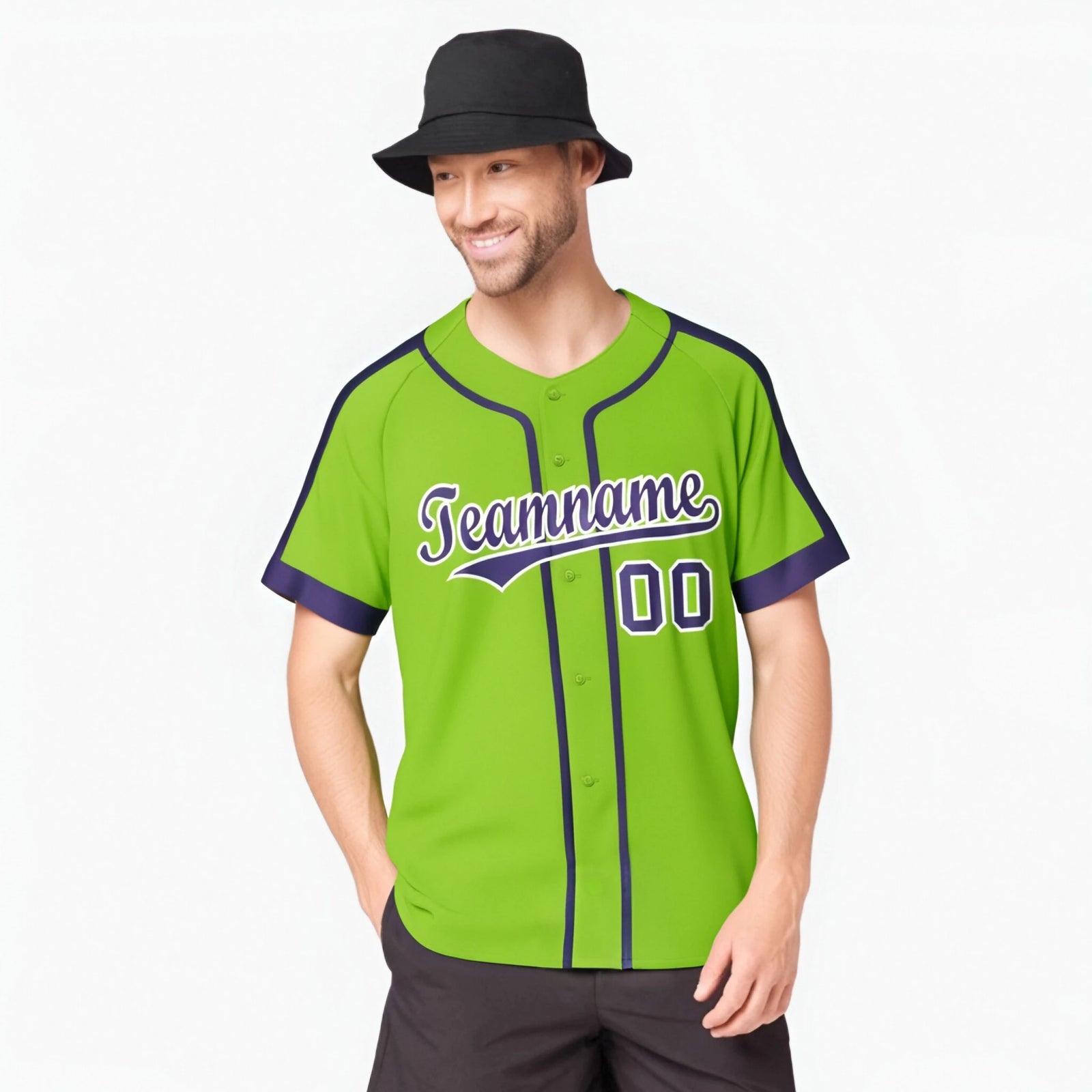 Custom Aqua Purple White Baseball Jersey