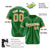 Custom Kelly Green Old Gold White Baseball Jersey