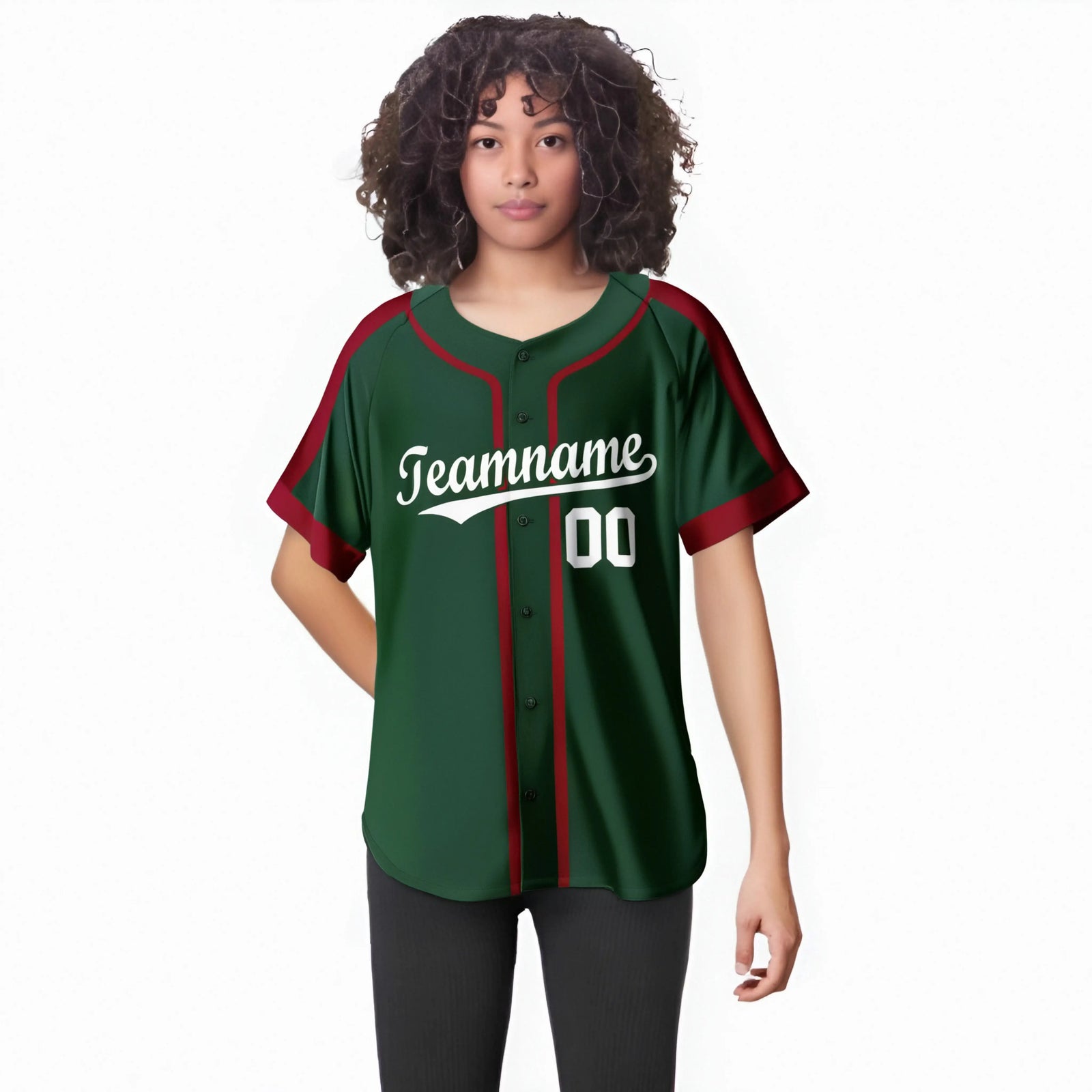 Custom Kelly Green Crimson White Baseball Jersey