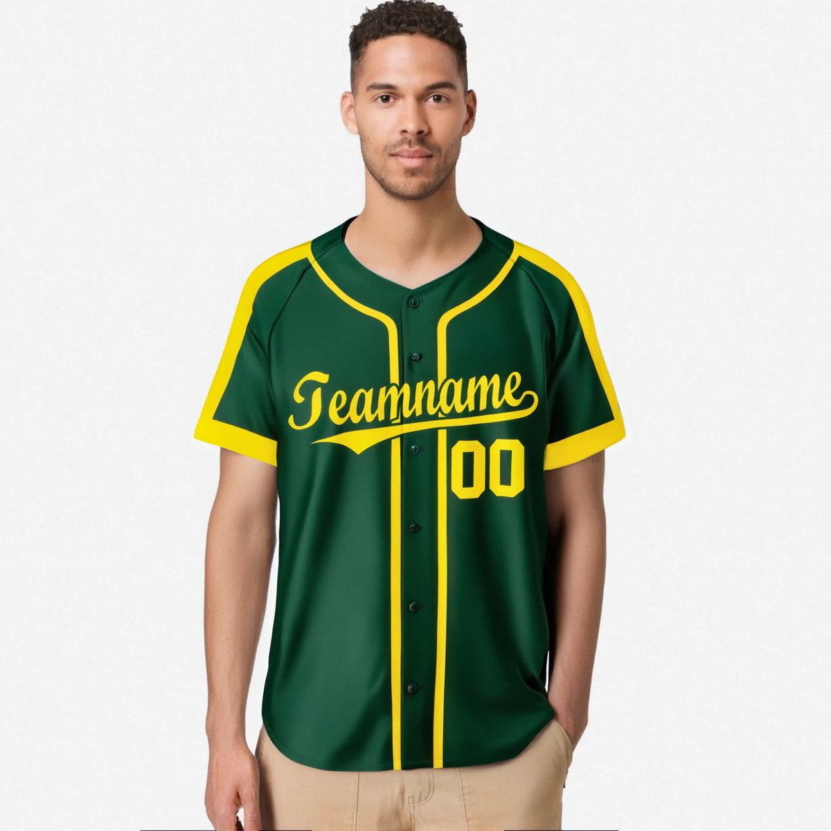 Custom Green Yellow Baseball Jersey