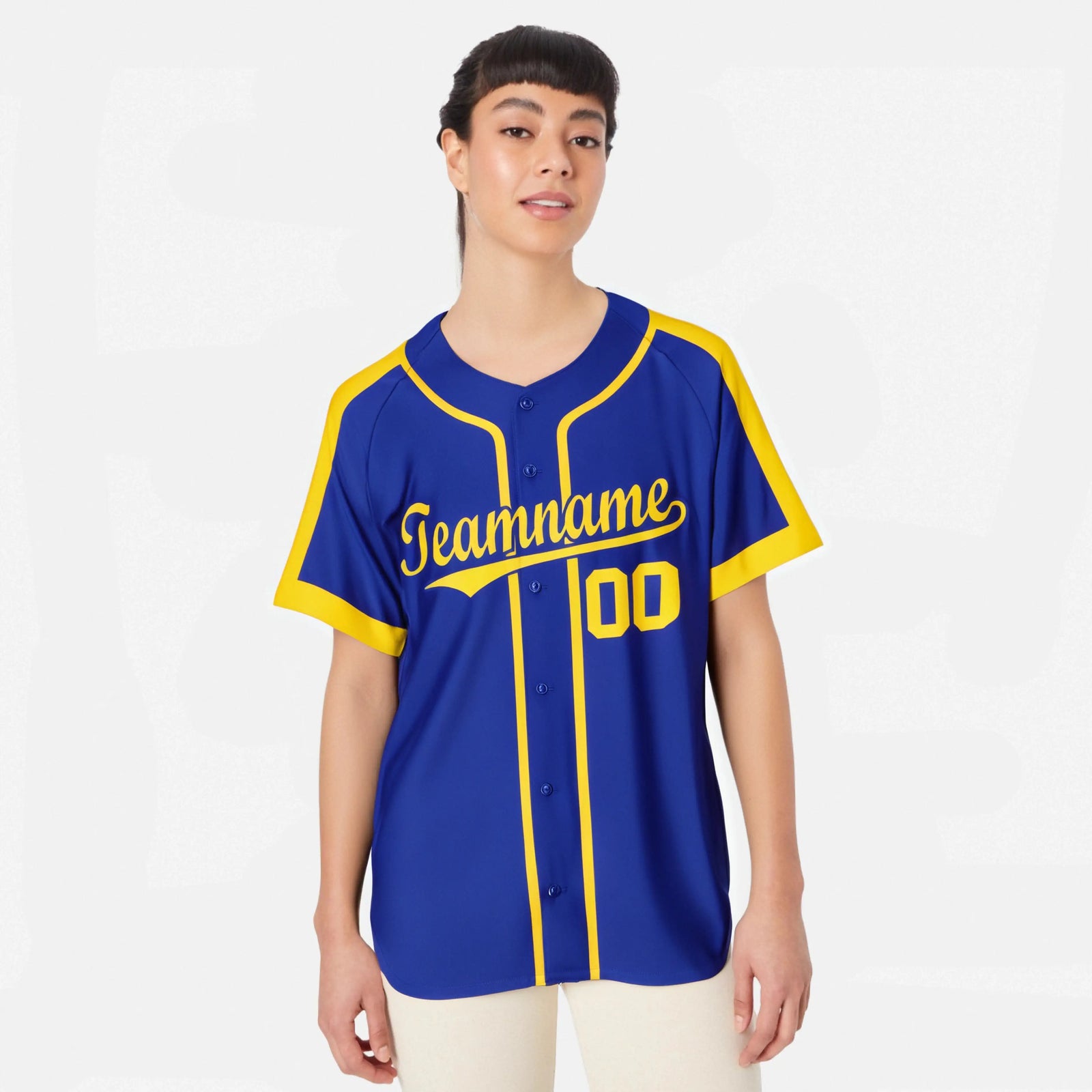 Custom Royal Blue Yellow Baseball Jersey