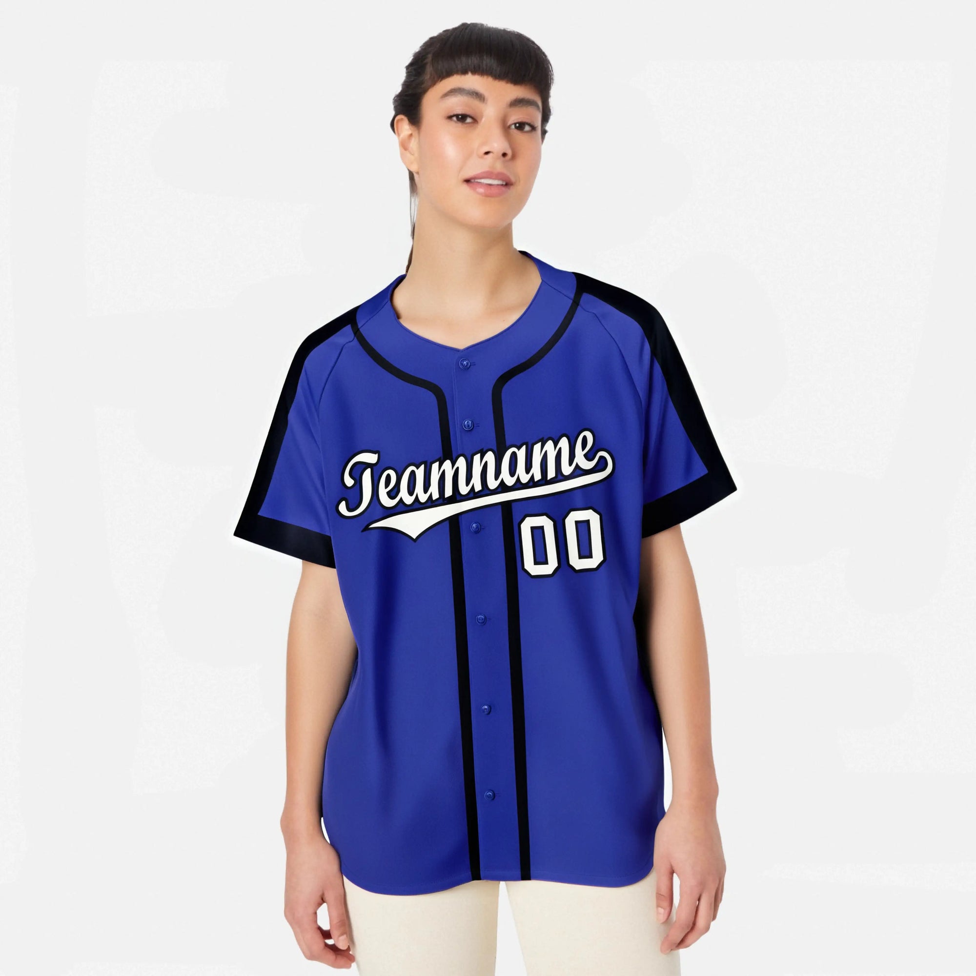 Custom Royal Blue Navy White Baseball Jersey