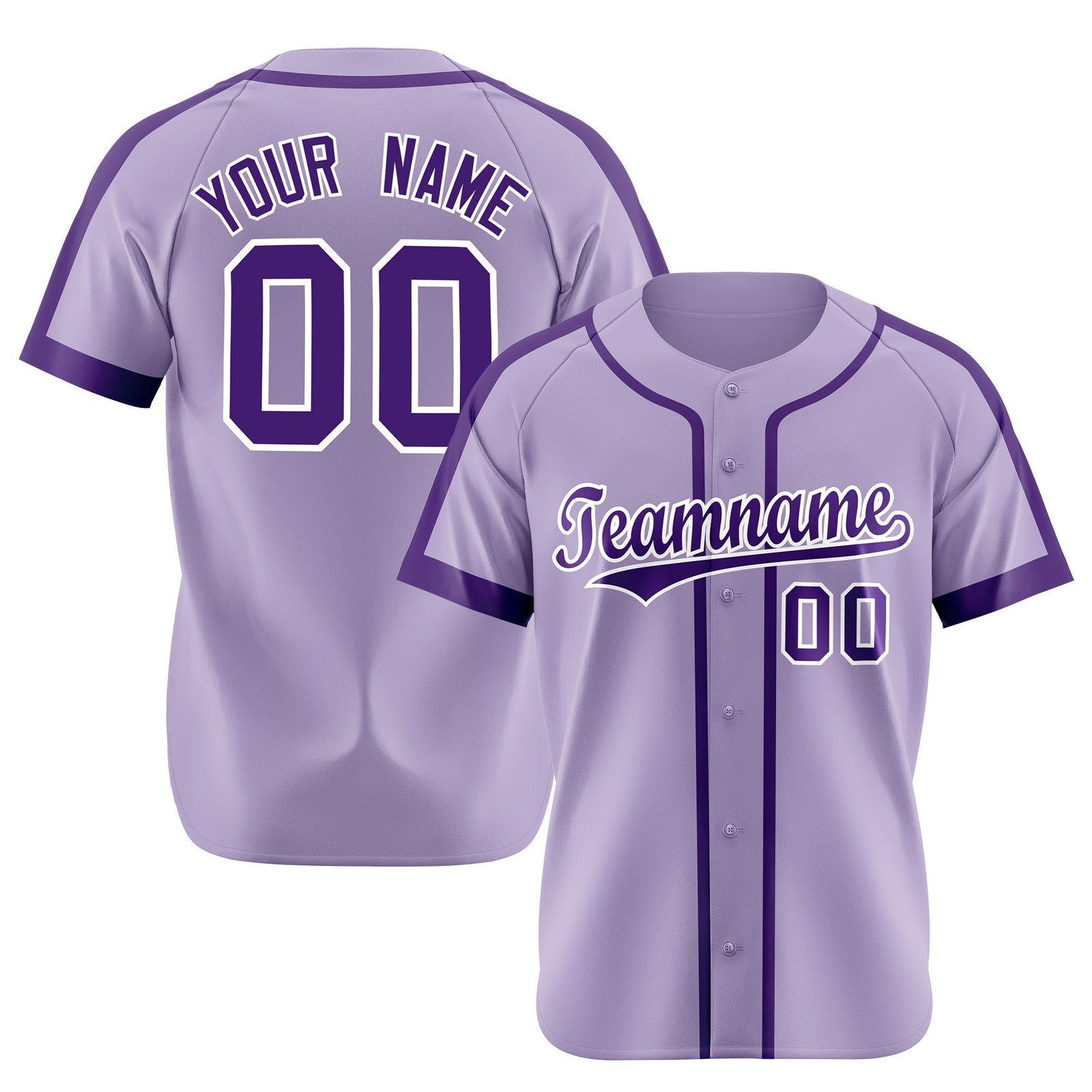Custom Purple White Baseball Jersey