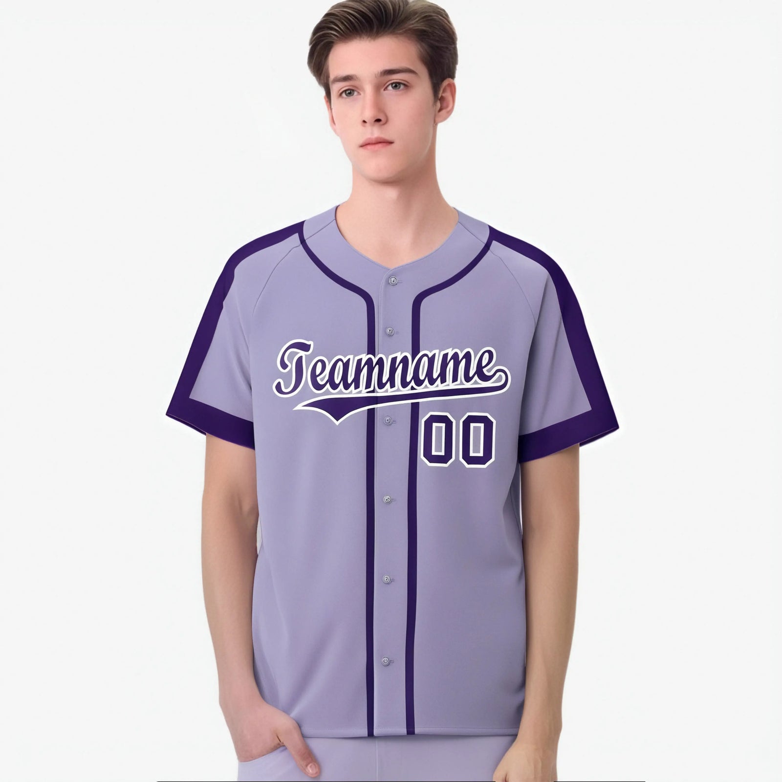 Custom Purple White Baseball Jersey