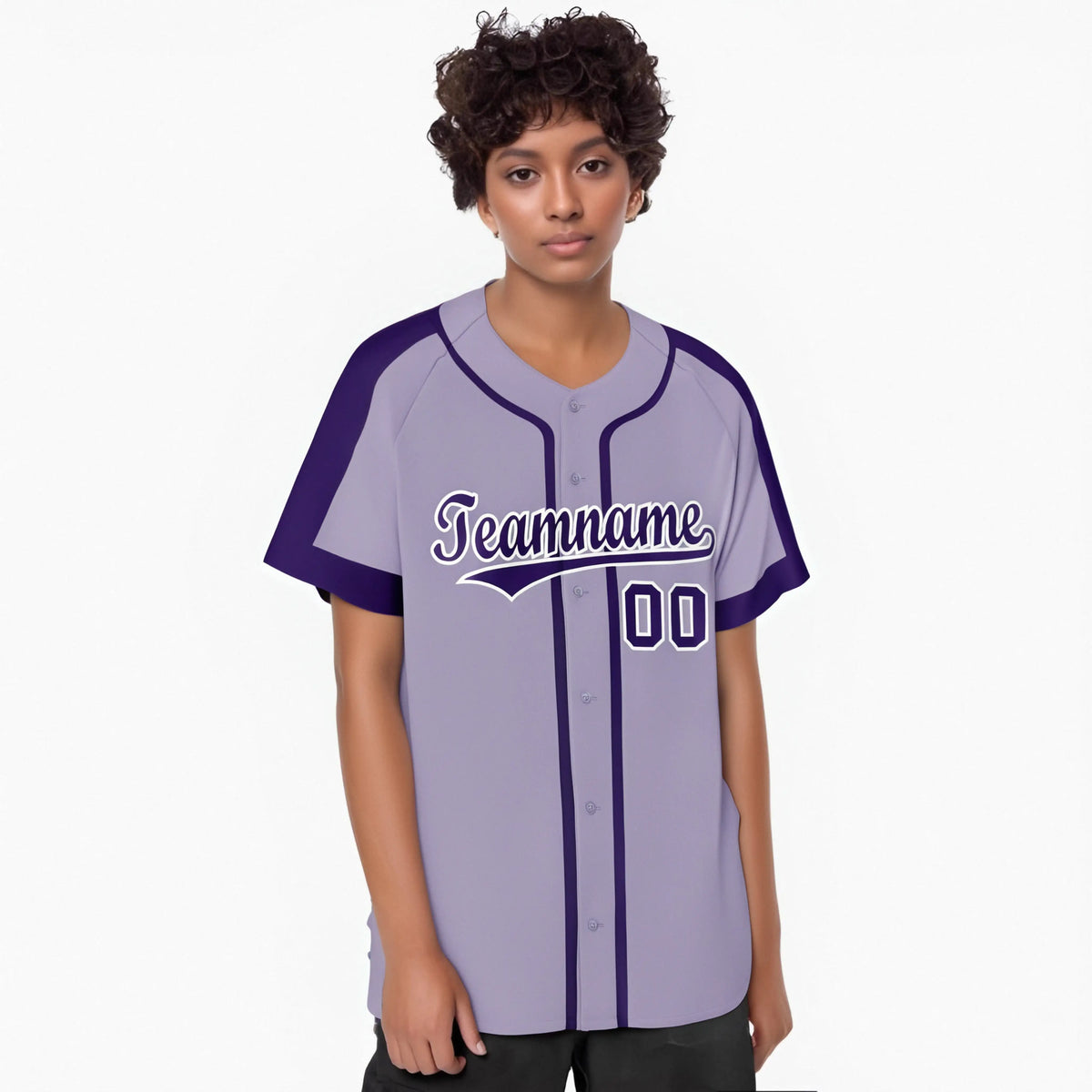 Custom Purple White Baseball Jersey