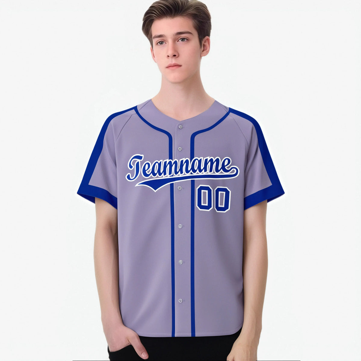 Custom Purple Blue Baseball Jersey