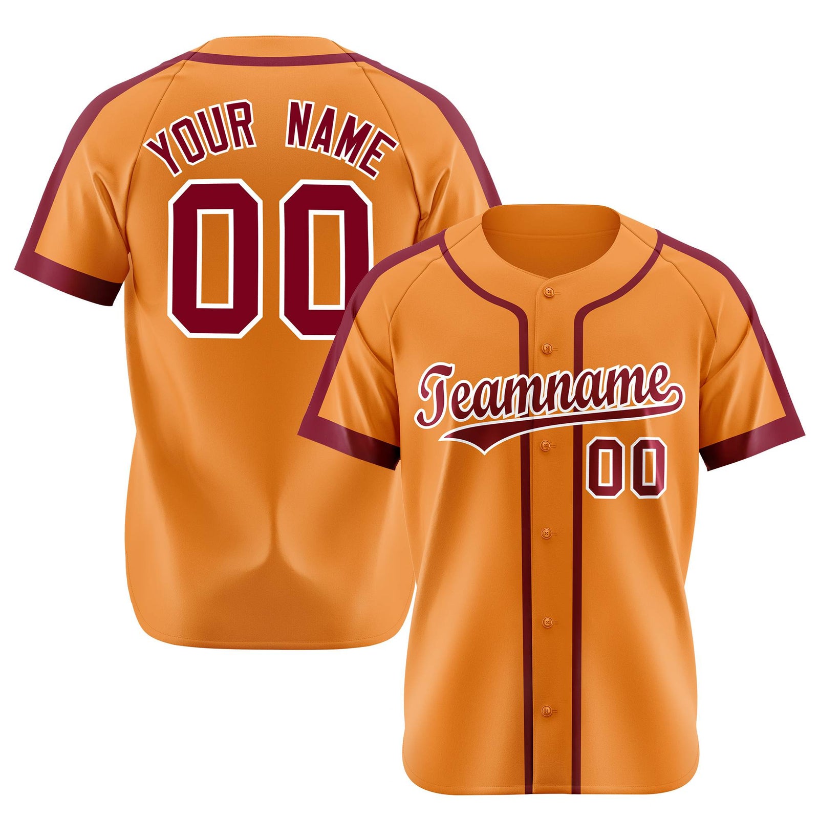 Custom Orange Crimson White Baseball Jersey