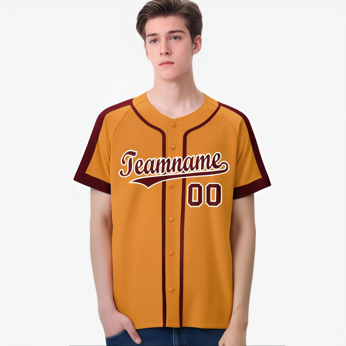 Custom Orange Crimson White Baseball Jersey