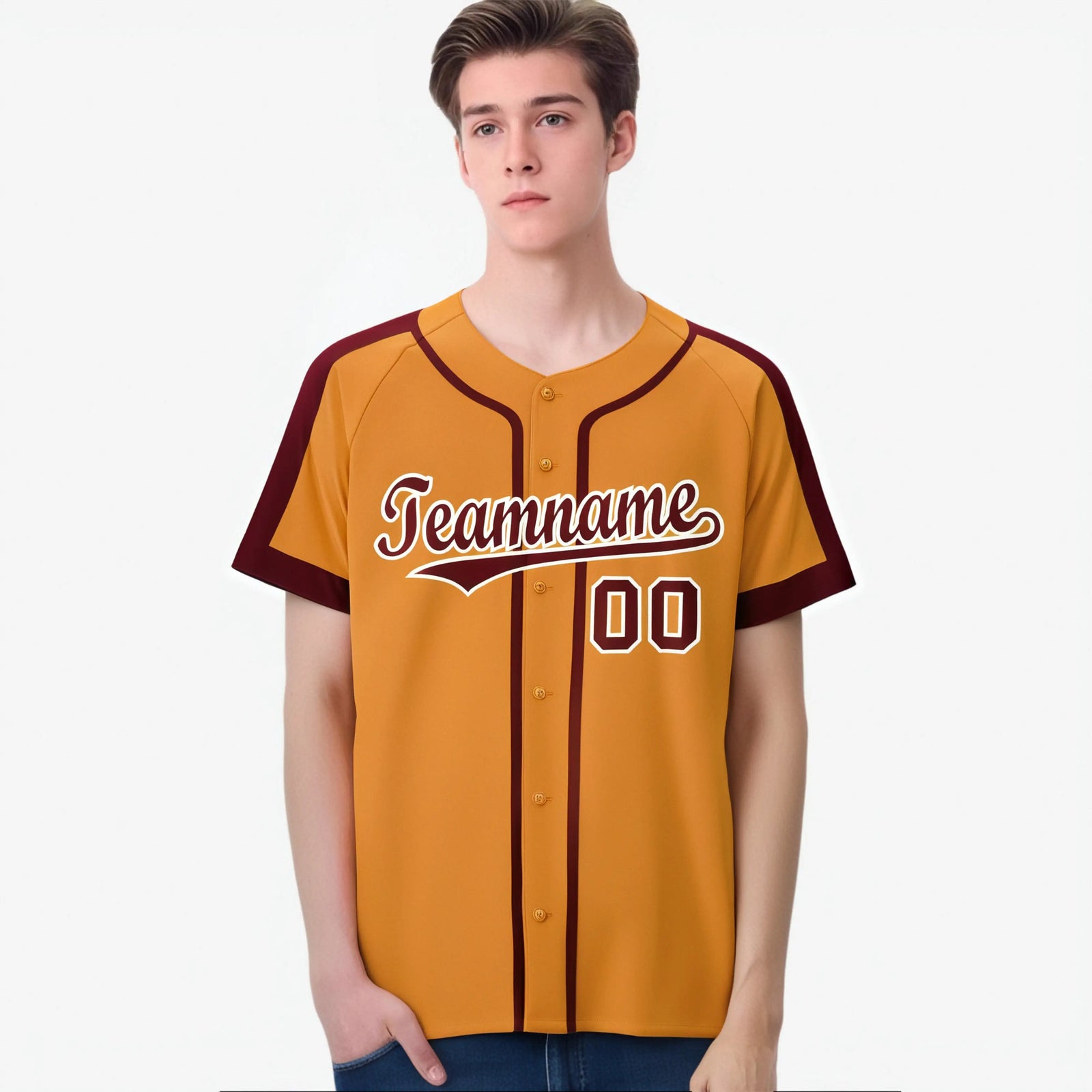 Custom Orange Crimson White Baseball Jersey