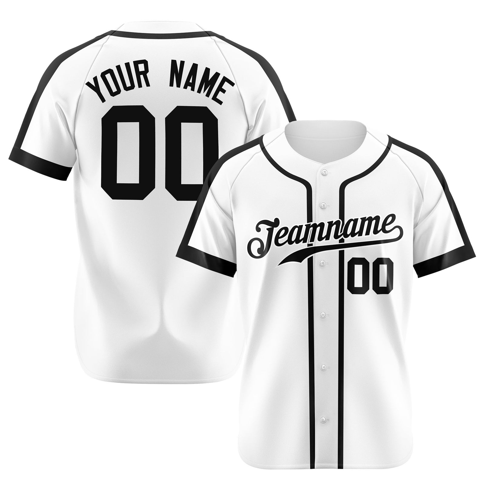 Custom White Black Baseball Jersey Personalized For Adults Youth