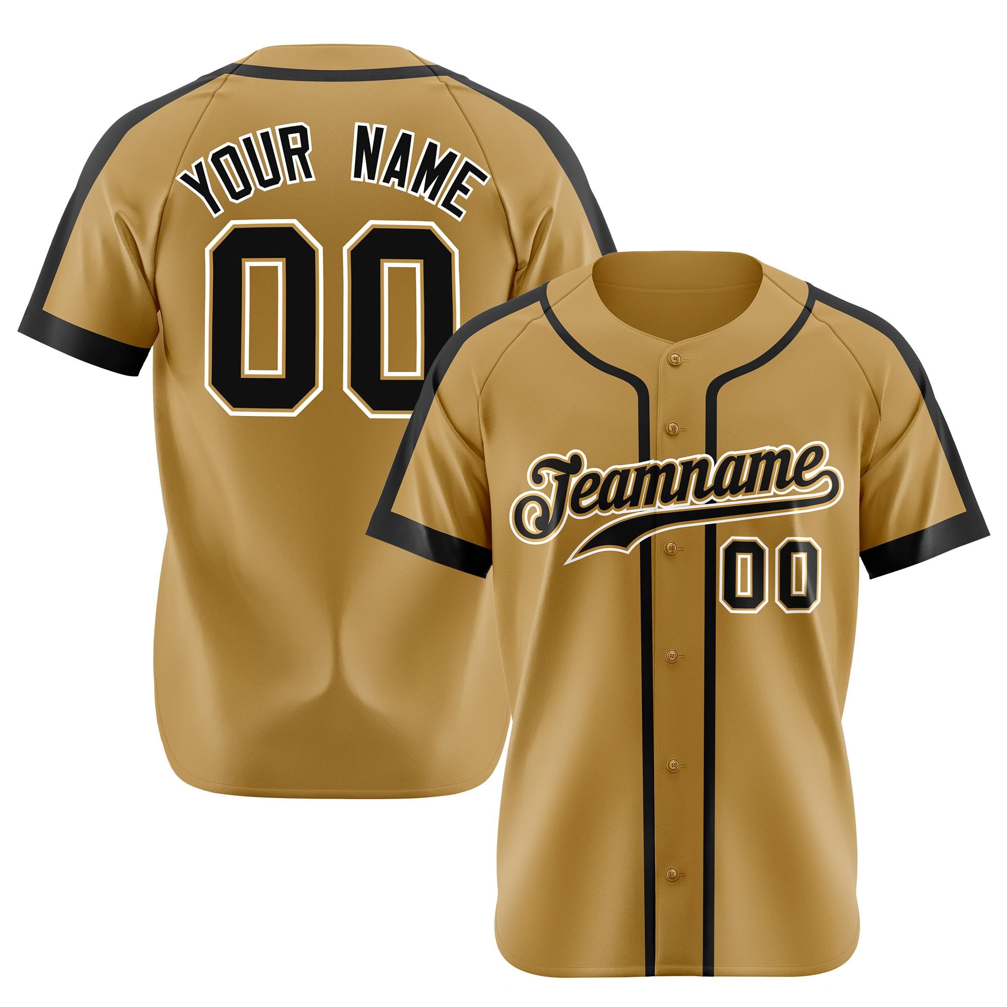 Custom Brown Gold Black Baseball Jersey