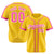 Custom Yellow Pink White Baseball Jersey