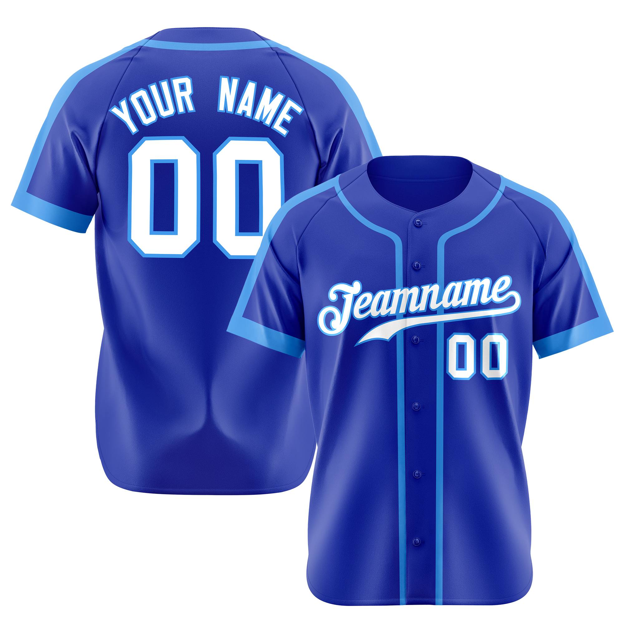 Custom Royal Blue Blue White Baseball Jersey