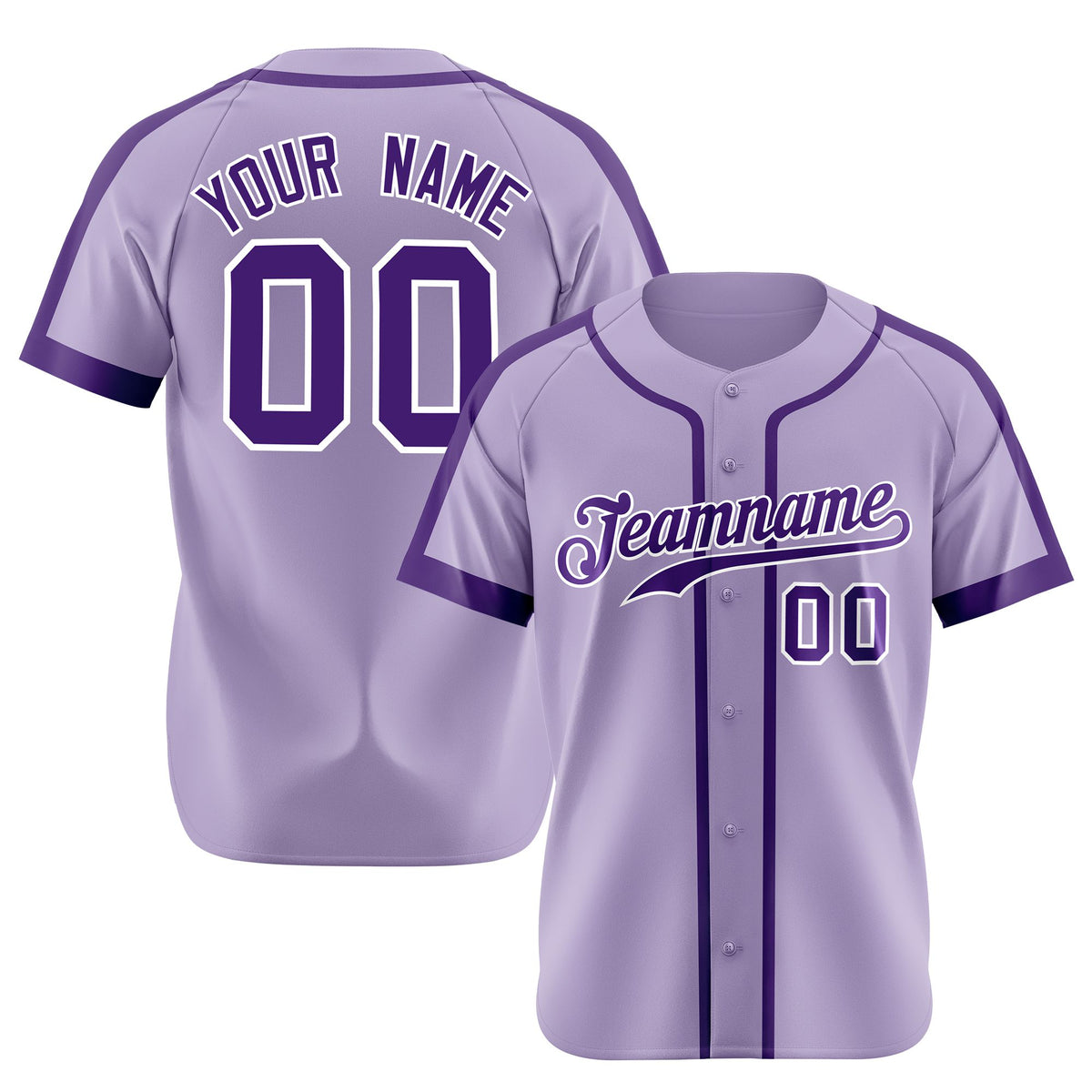 Custom Purple White Baseball Jersey