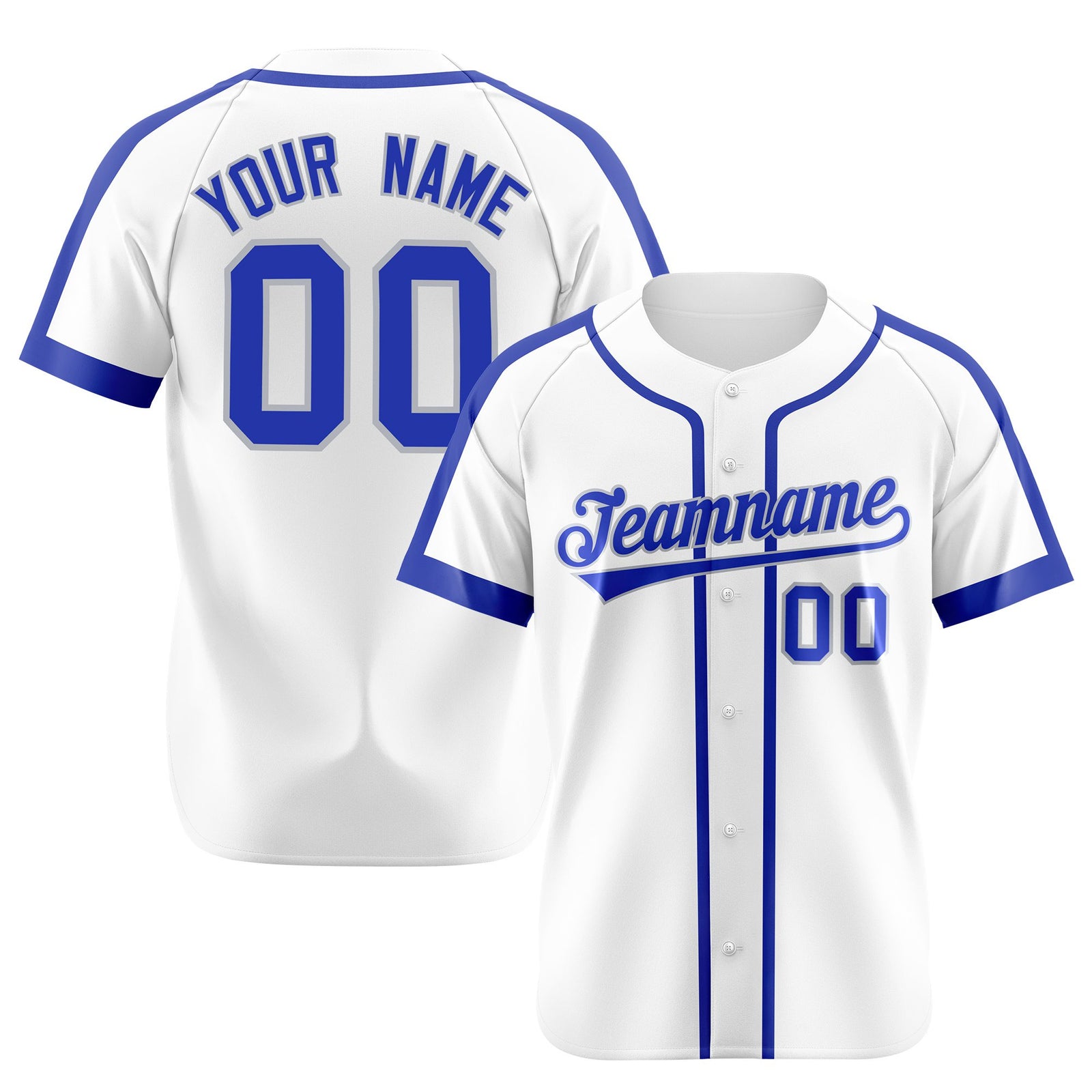 Custom White Blue Gray Baseball Jersey Personalized For Adults Youth