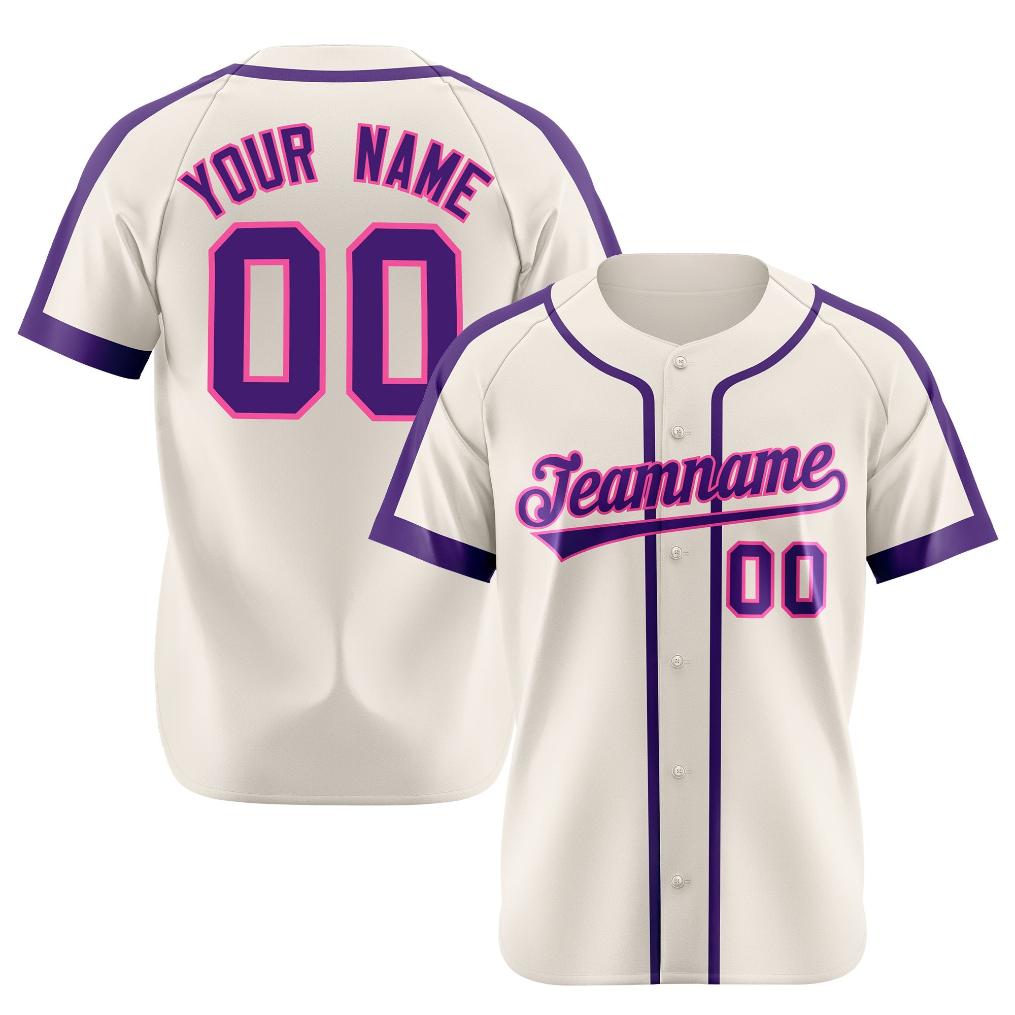 Custom Khaki Purple Blue Baseball Jersey