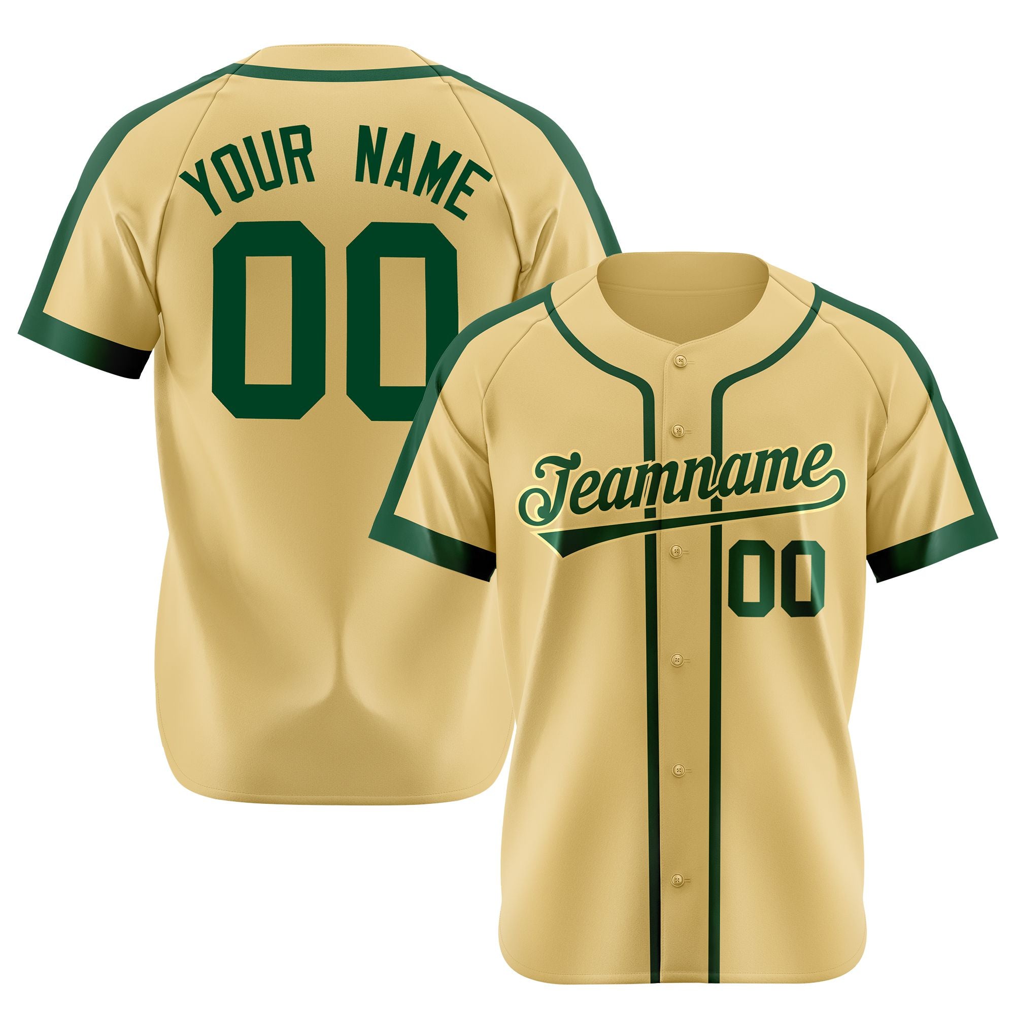 Custom Khaki Green Baseball Jersey