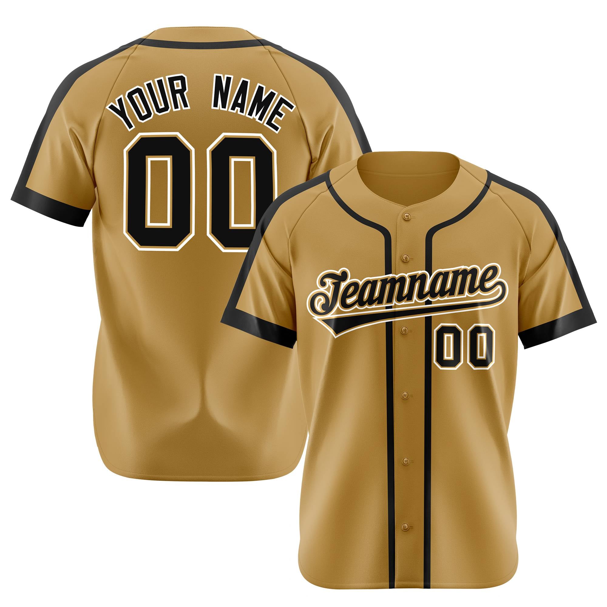 Custom Brown Gold Black Baseball Jersey