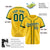 Custom Yellow Green White Baseball Jersey