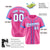 Custom Pink Bule White Baseball Jersey